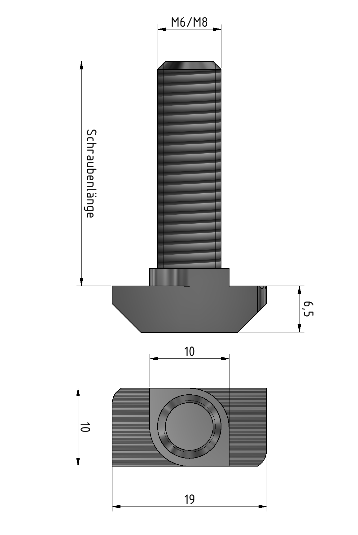 Hammerschraube M6x60, verzinkt-10