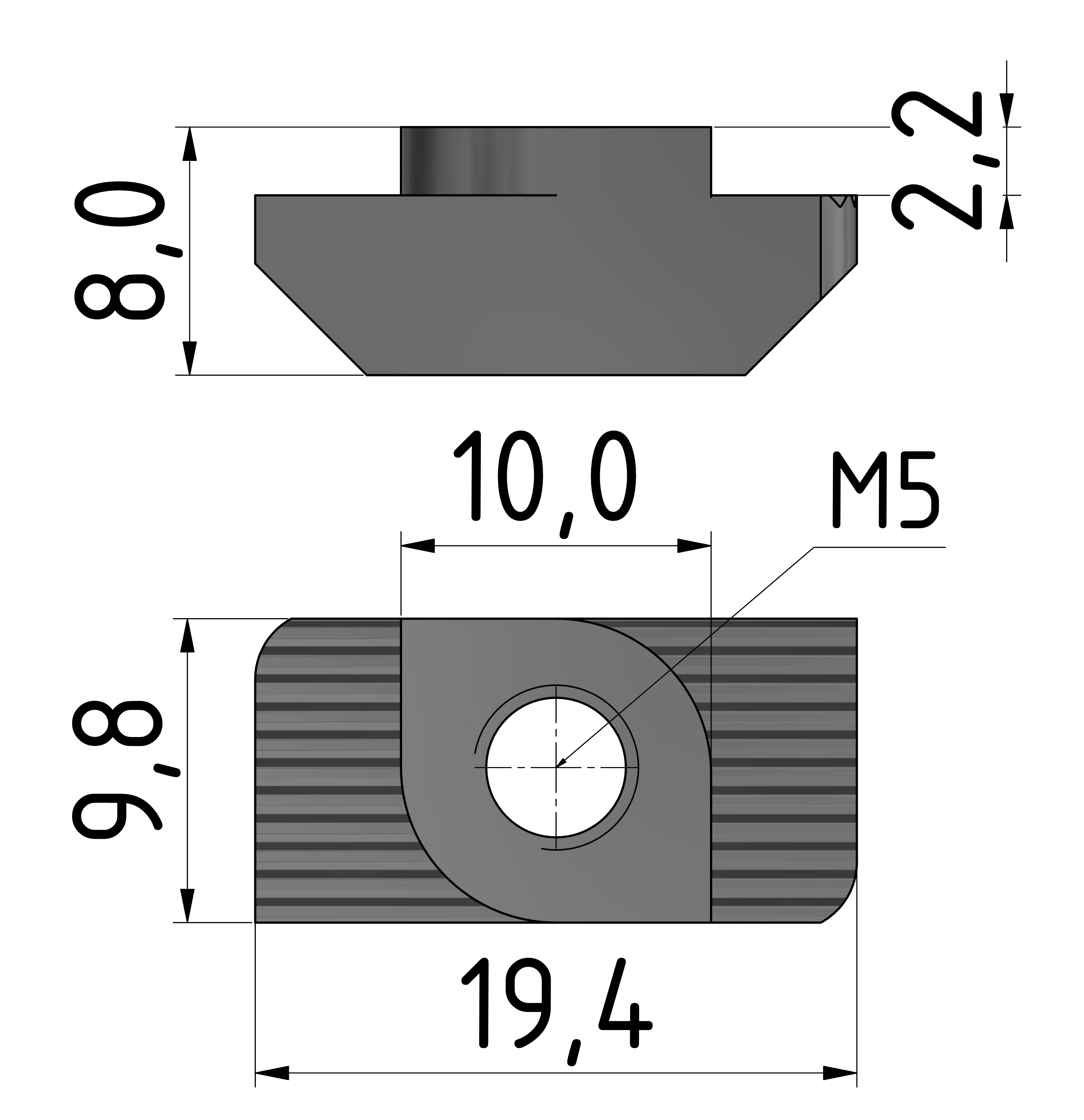 Hammermutter M5, Edelstahl-10