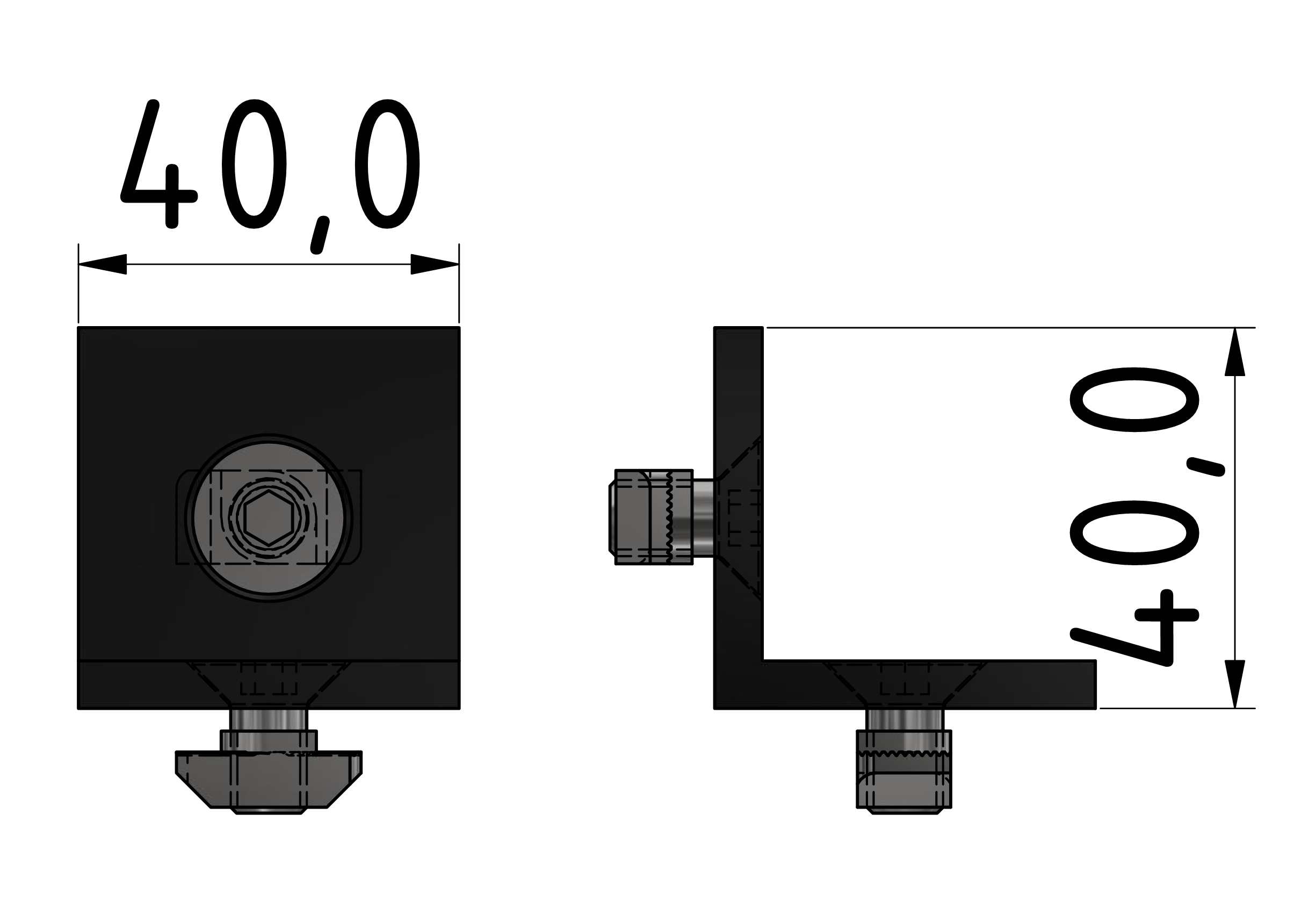 Angle Bracket Set 40 ST, black-10