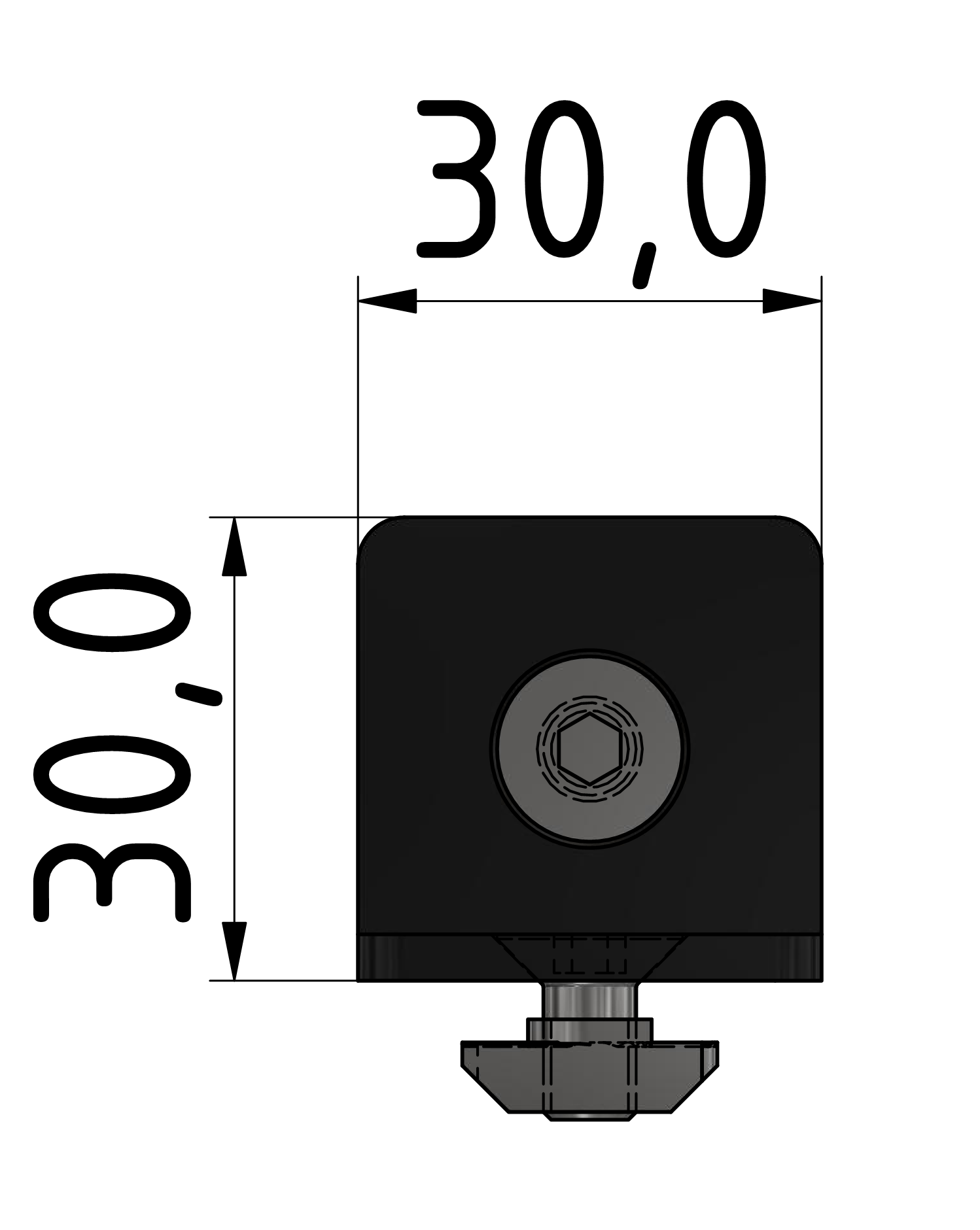 Angle Bracket Set 30 ST, black-/