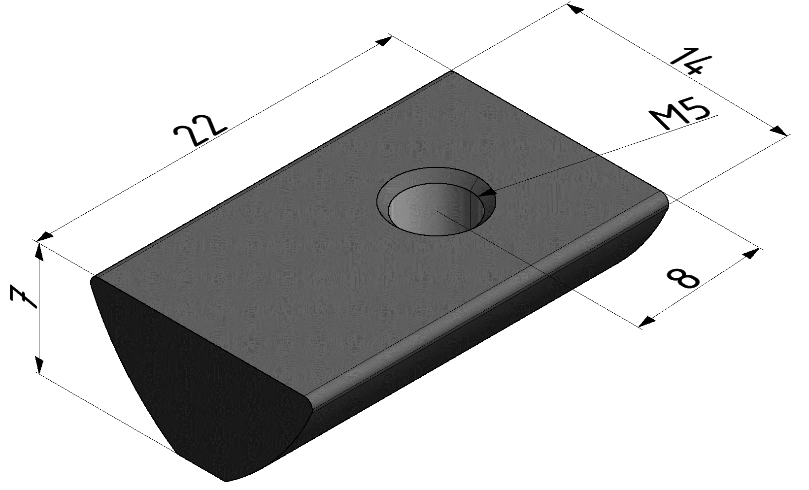 T-Slot Nut 8 St M5, bright zinc-plated