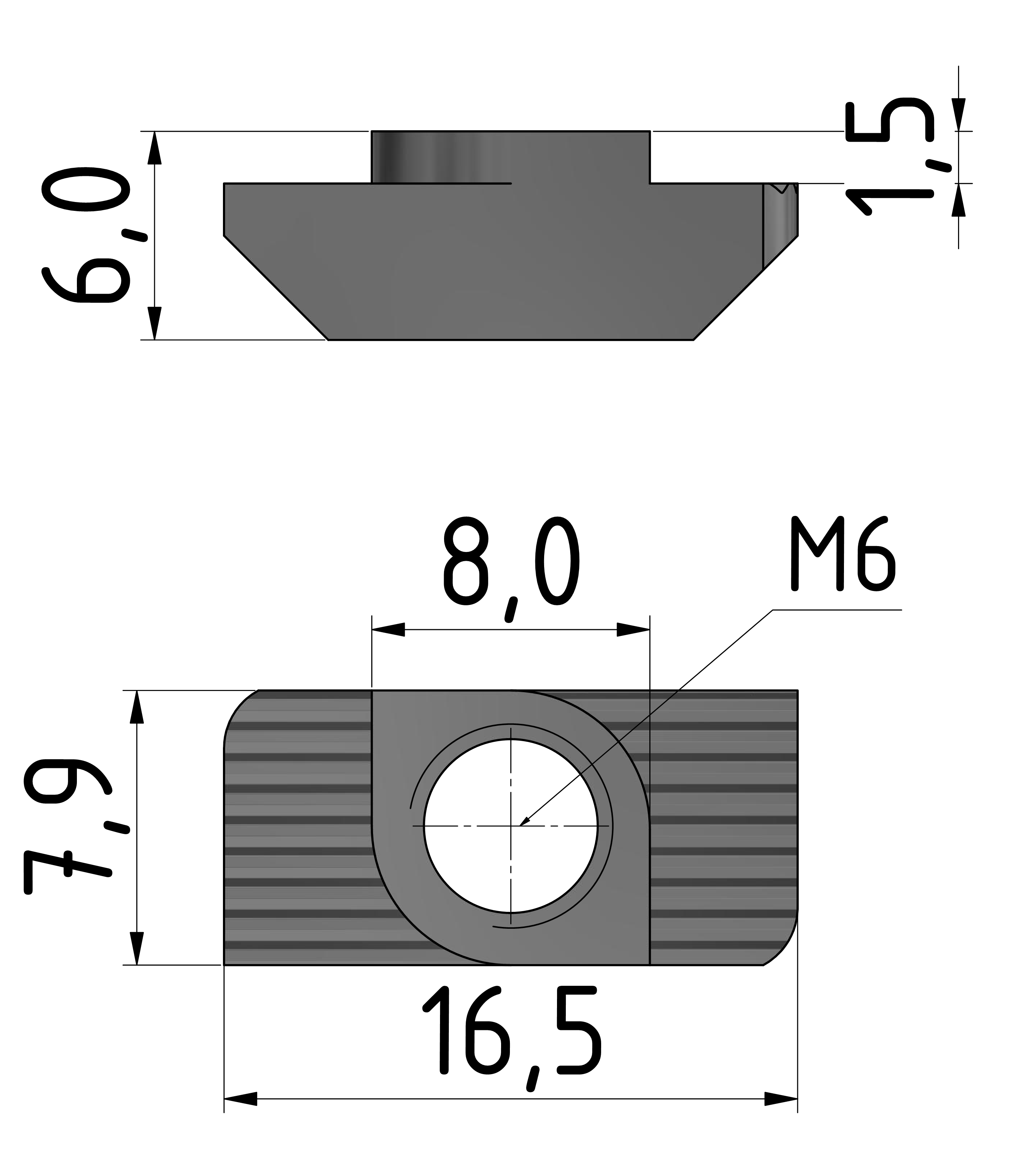 Hammermutter M6, Edelstahl-8