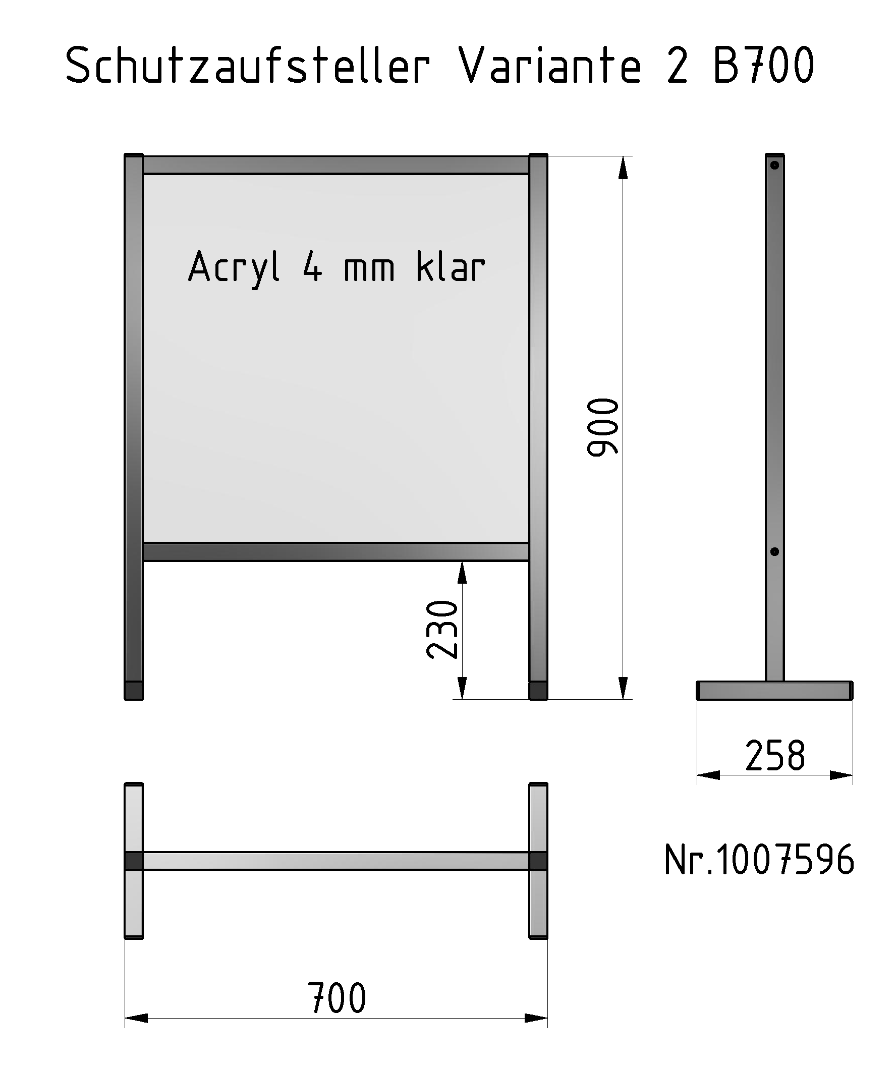 Schutzaufsteller Variante 2