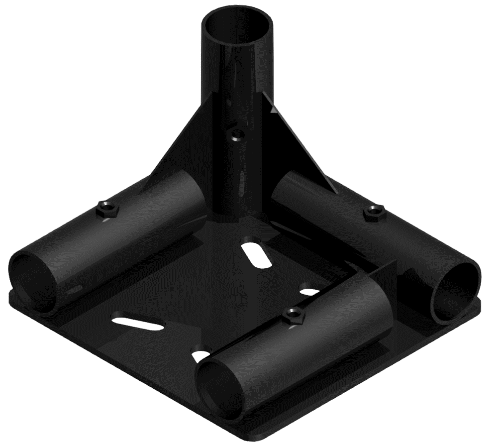 Mount corner plate, right version, black