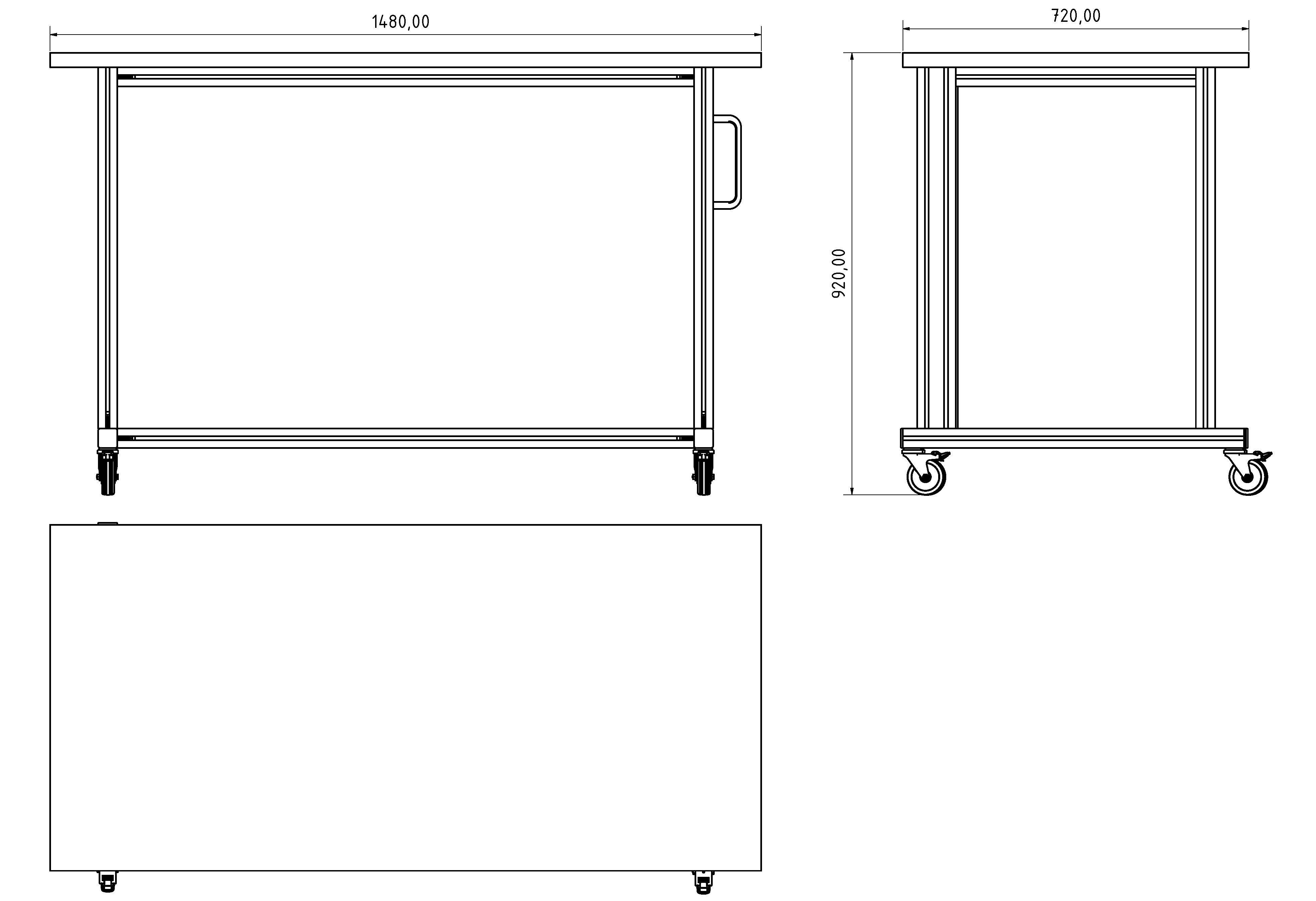 ESD Systemtisch Basic 1480x720 mm 