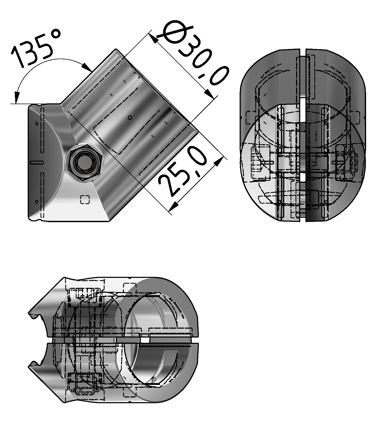 Fastener D30-45°