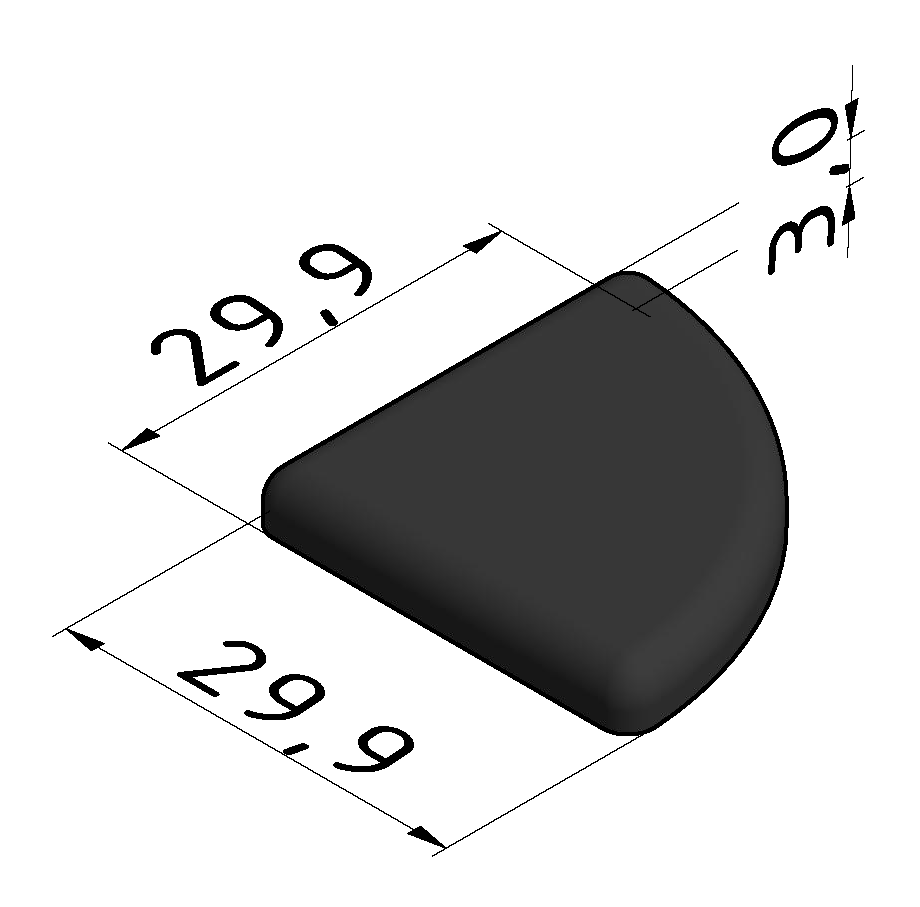 Cap 830 30x30 R90°, black