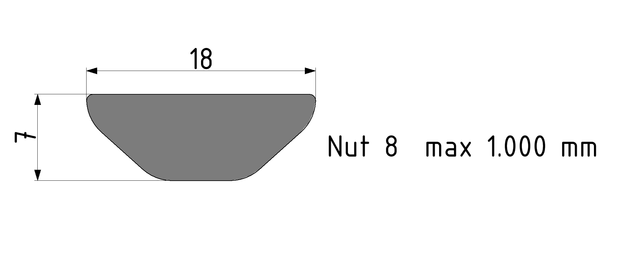 Nutensteinprofil 8 schwer, blank