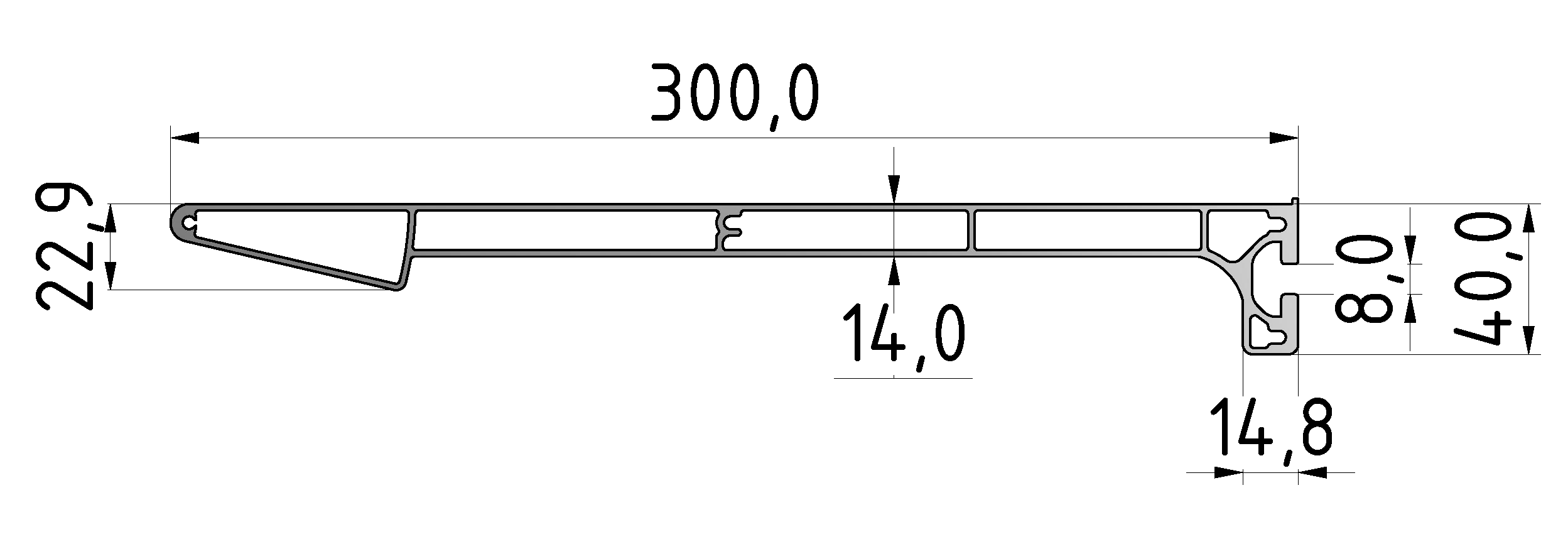 Shelf Profle 8 300, natural