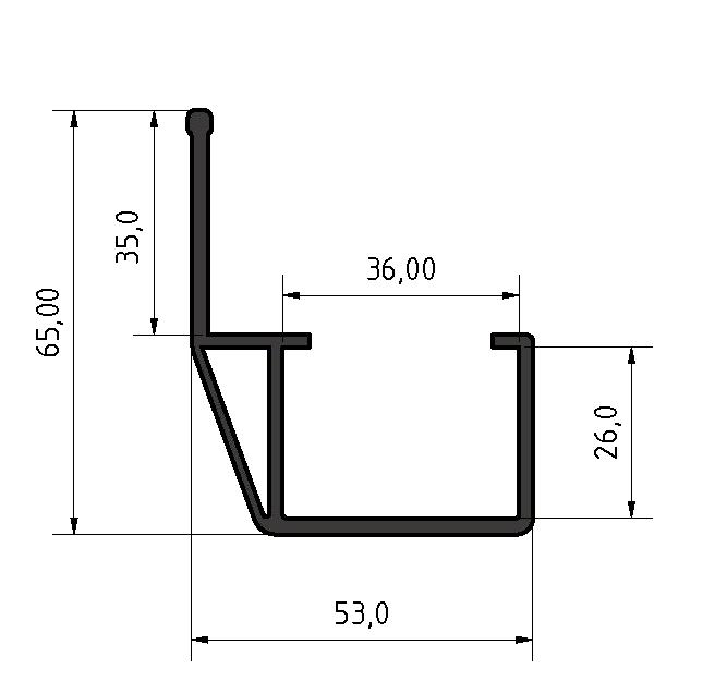 Roller Conveyor St Guide Rail e 65 ESD, black