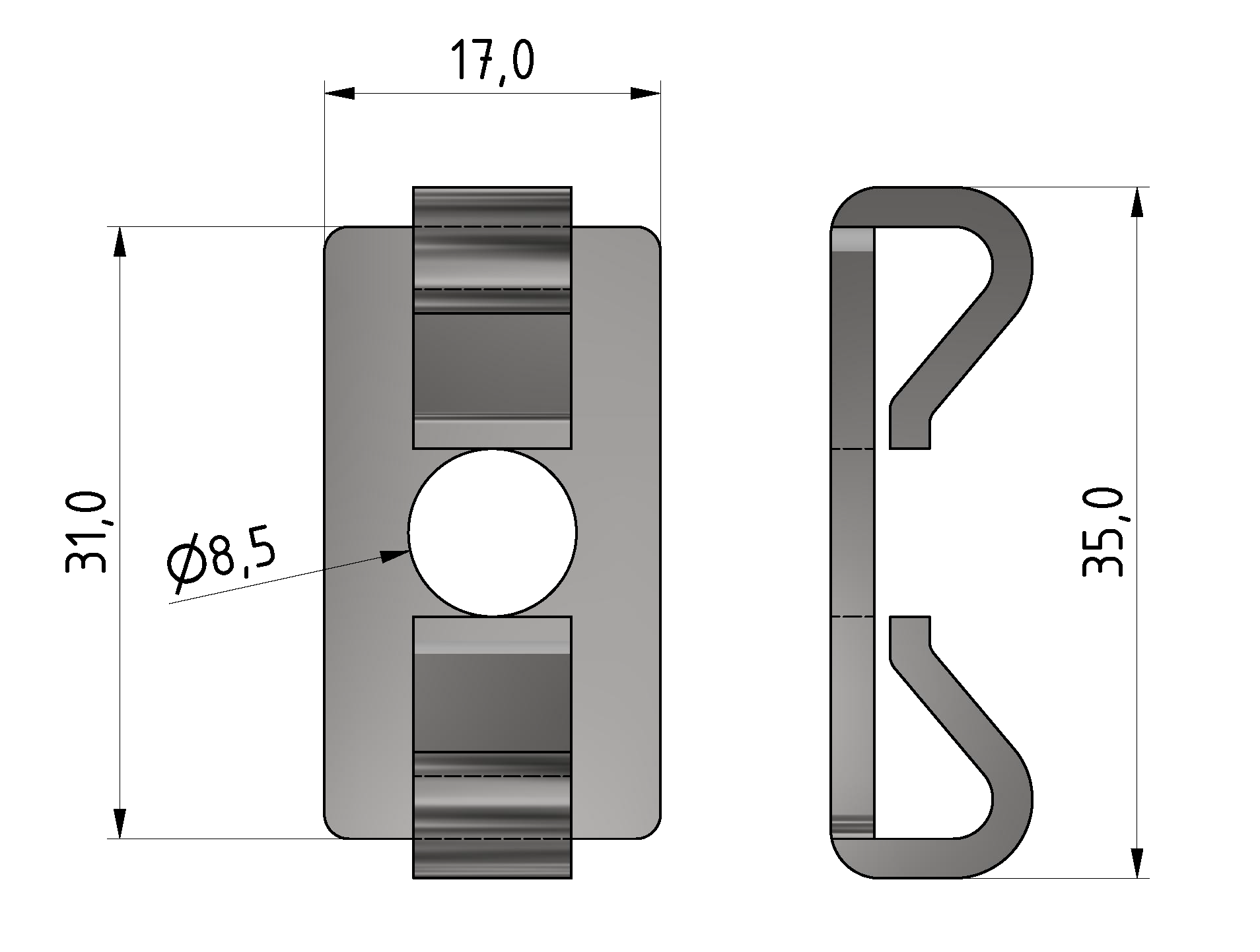 Standard-Verbinder 8, verzinkt