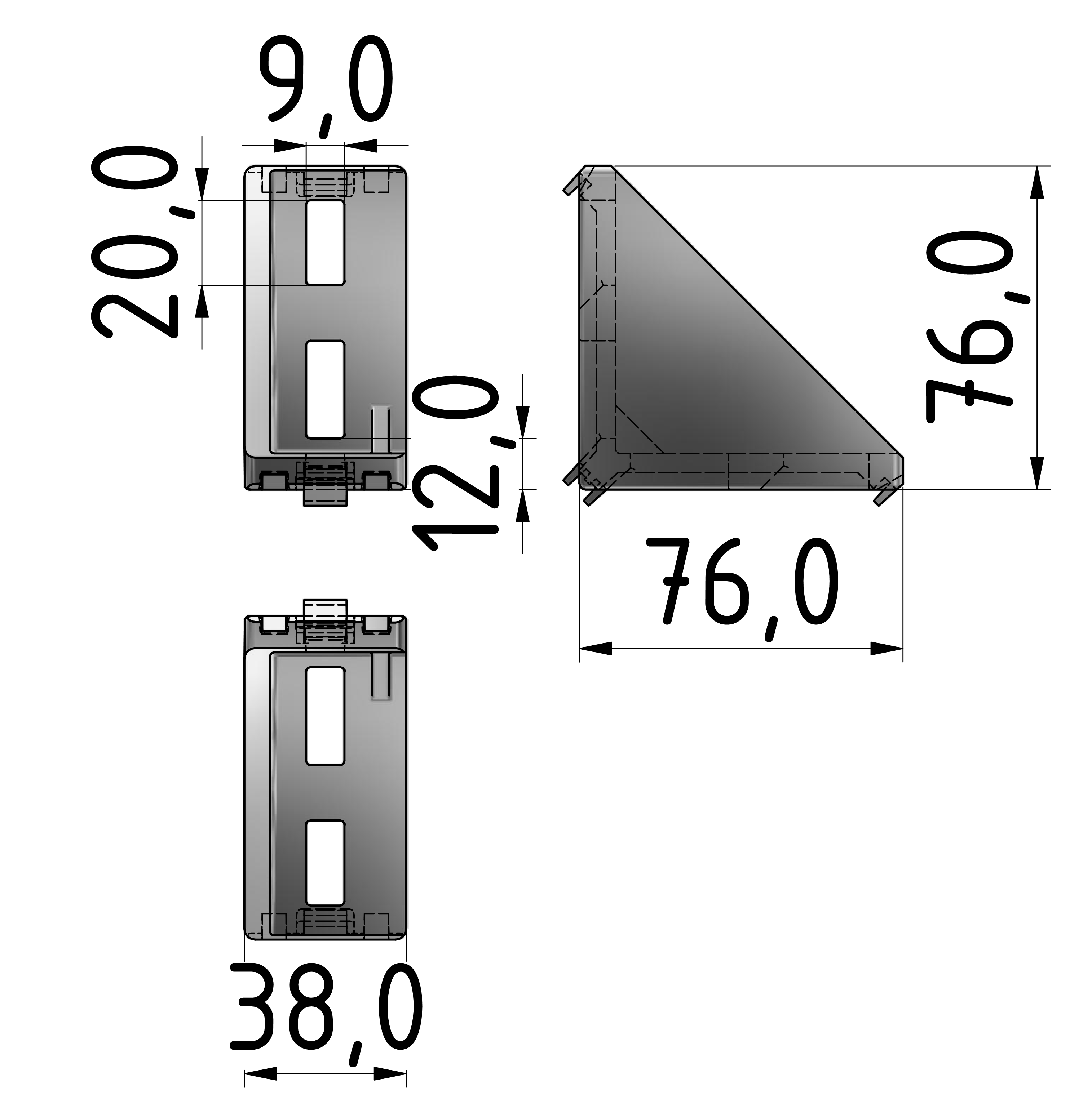 Angle Bracket 40x80 - 10