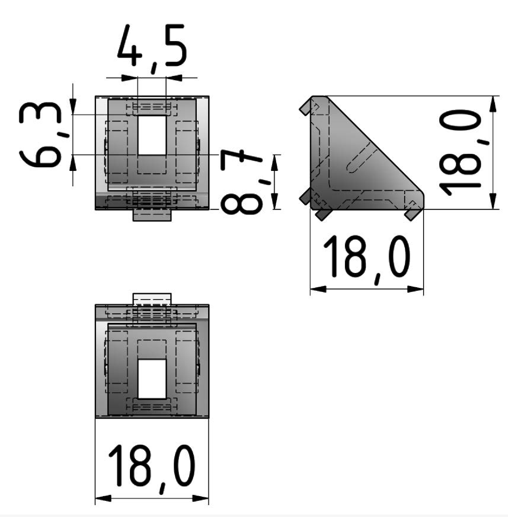 Angle Bracket 20x20, natura- 6