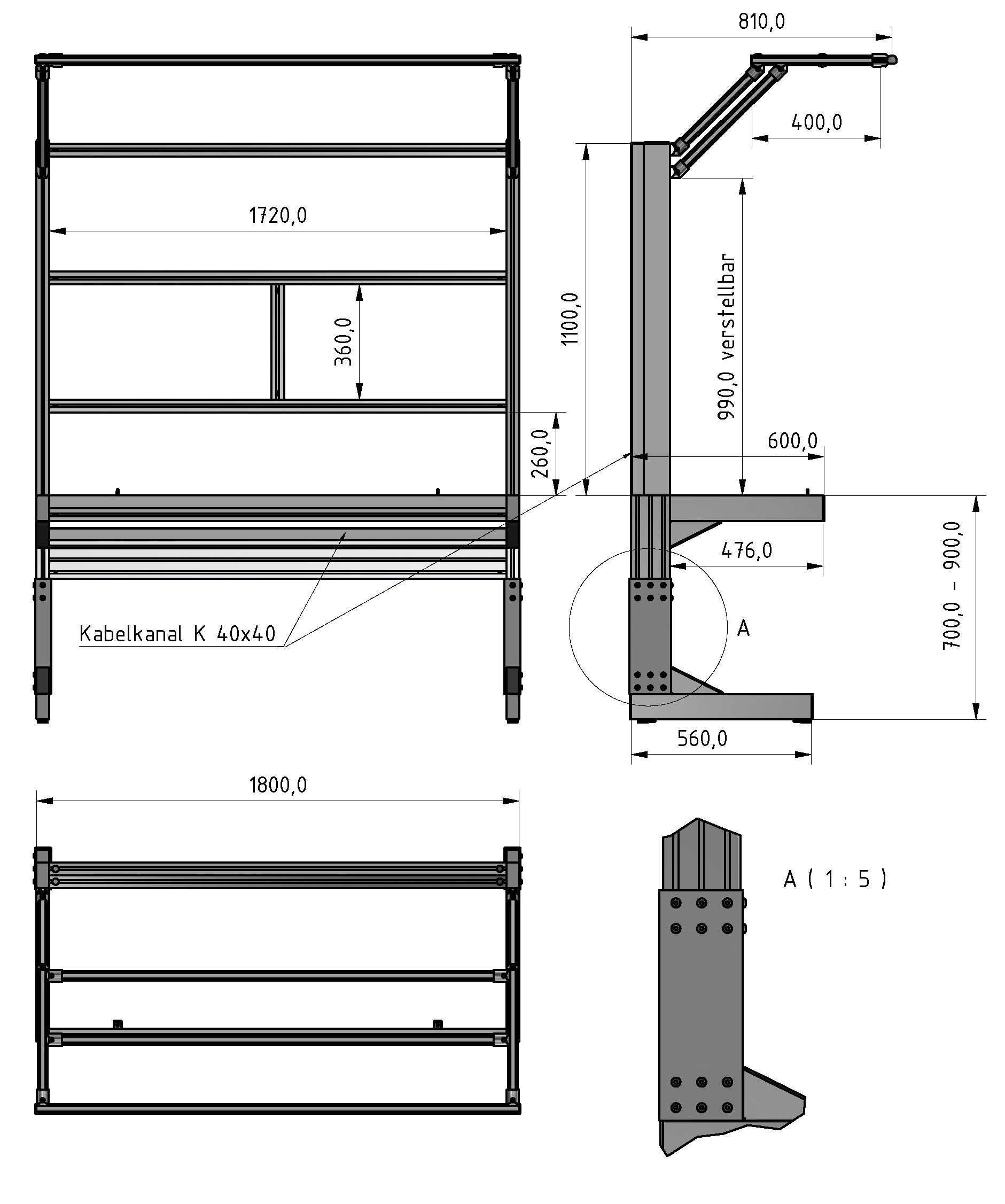 C Line  plus table frame