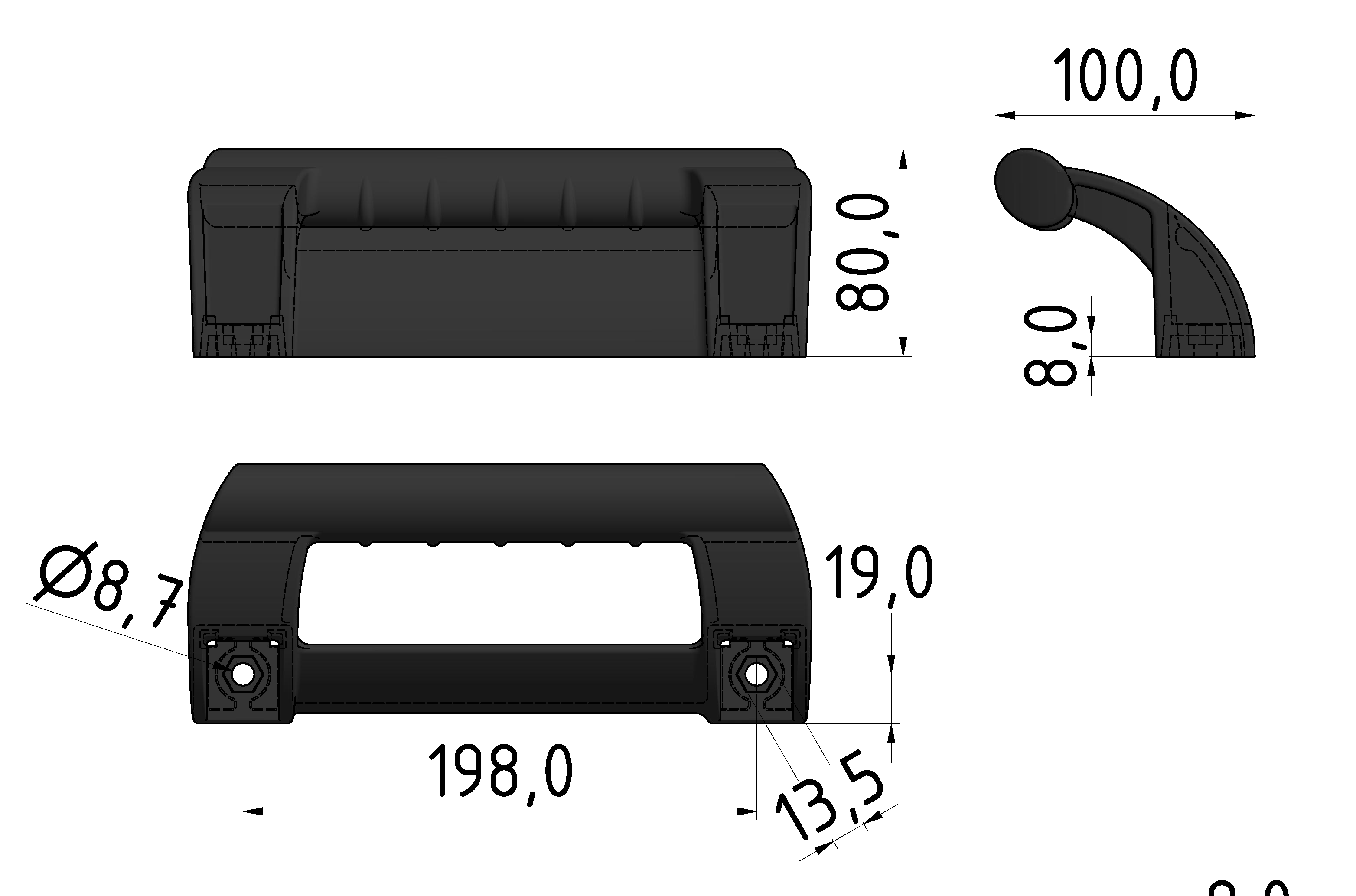 Handgriff PA 240 schwarz