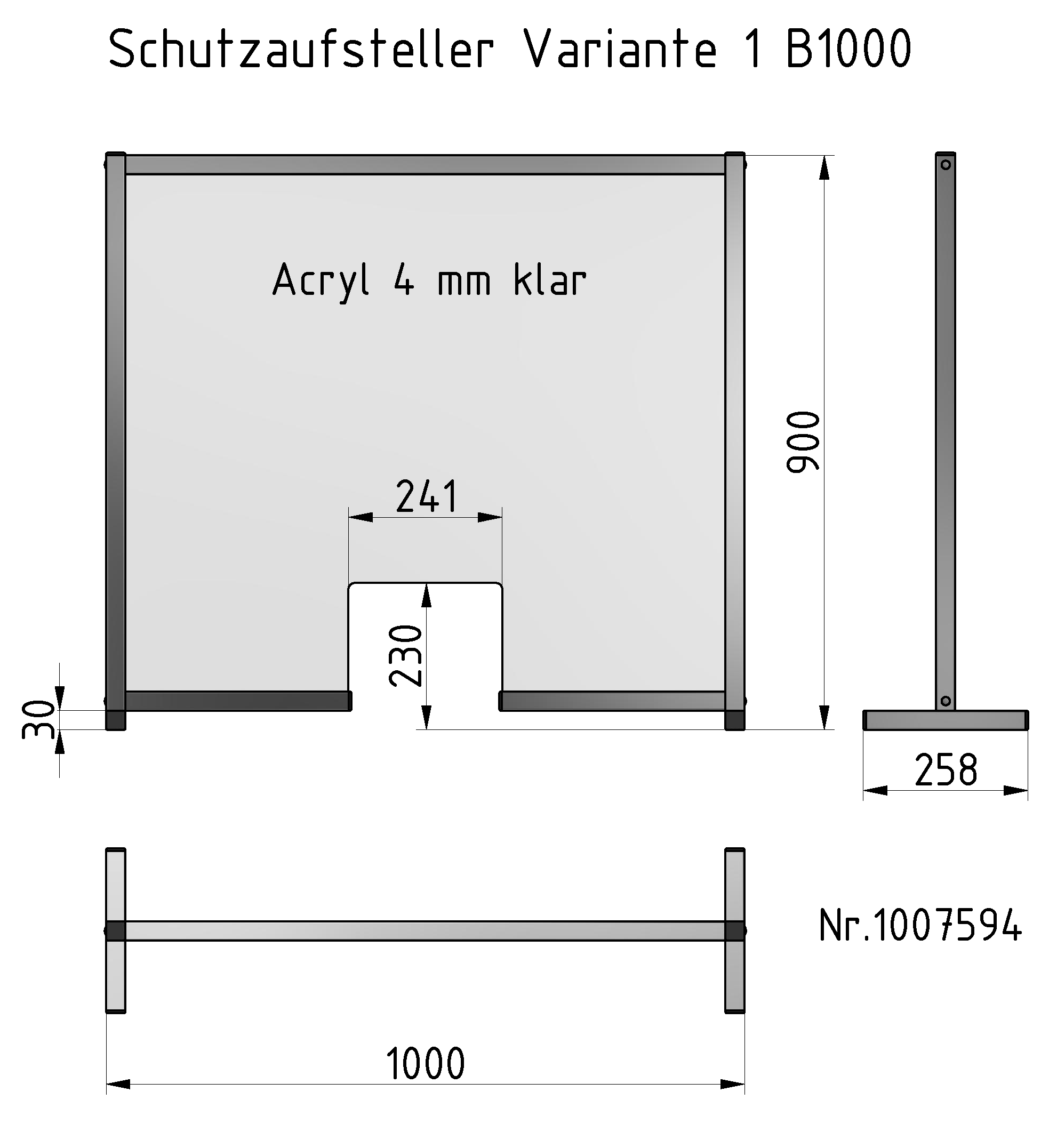 Schutzaufsteller Variante 1