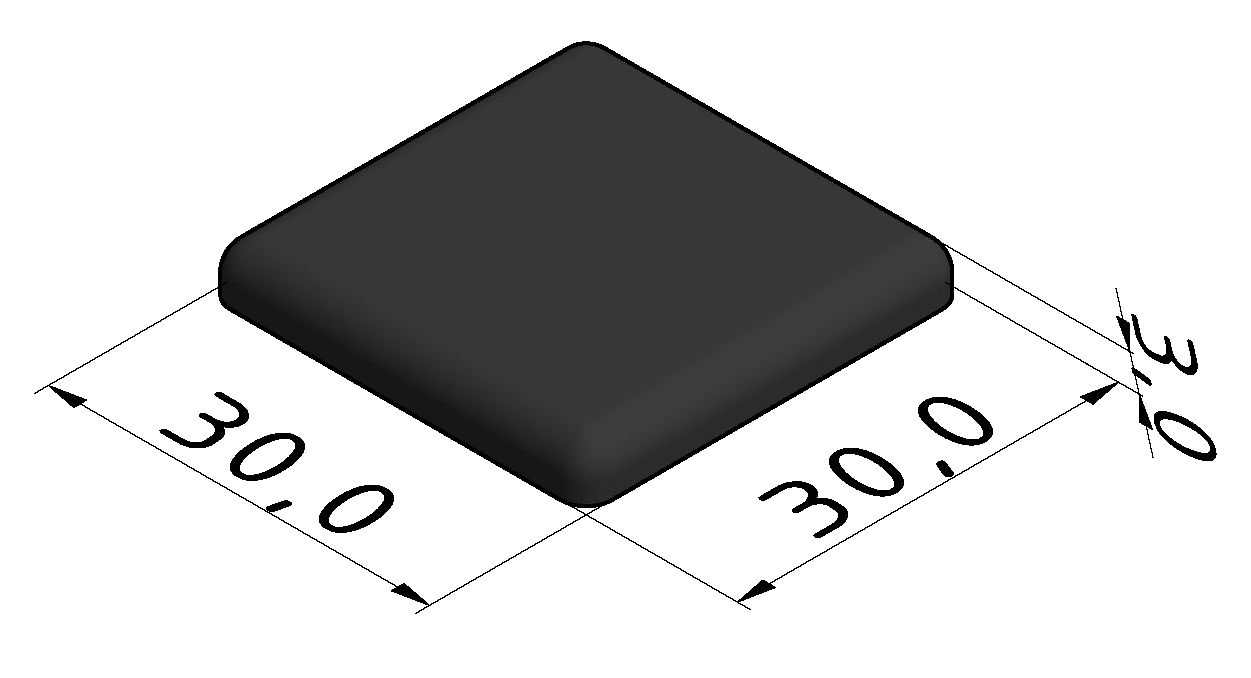 Abdeckkappe 830 30x30, schwarz