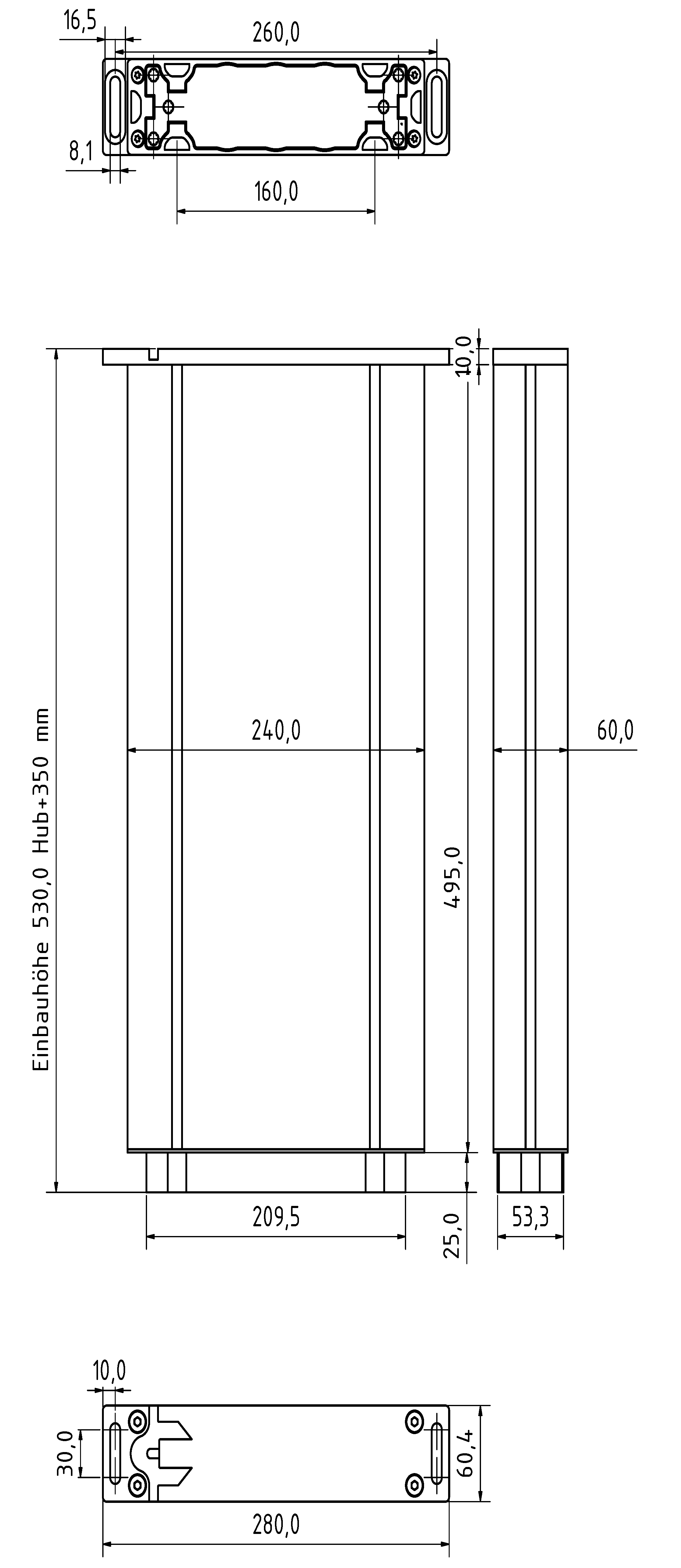 Teleskophubsäule  EL350-2000-9