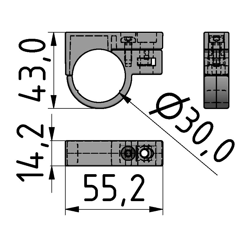 Flächenbefestigung Satz D30, grau