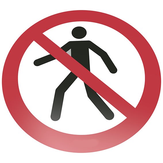 Für Fußgänger verboten Bodenschild