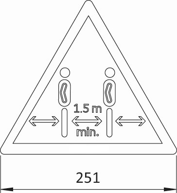 Sicherheitsabstand Aufkleber