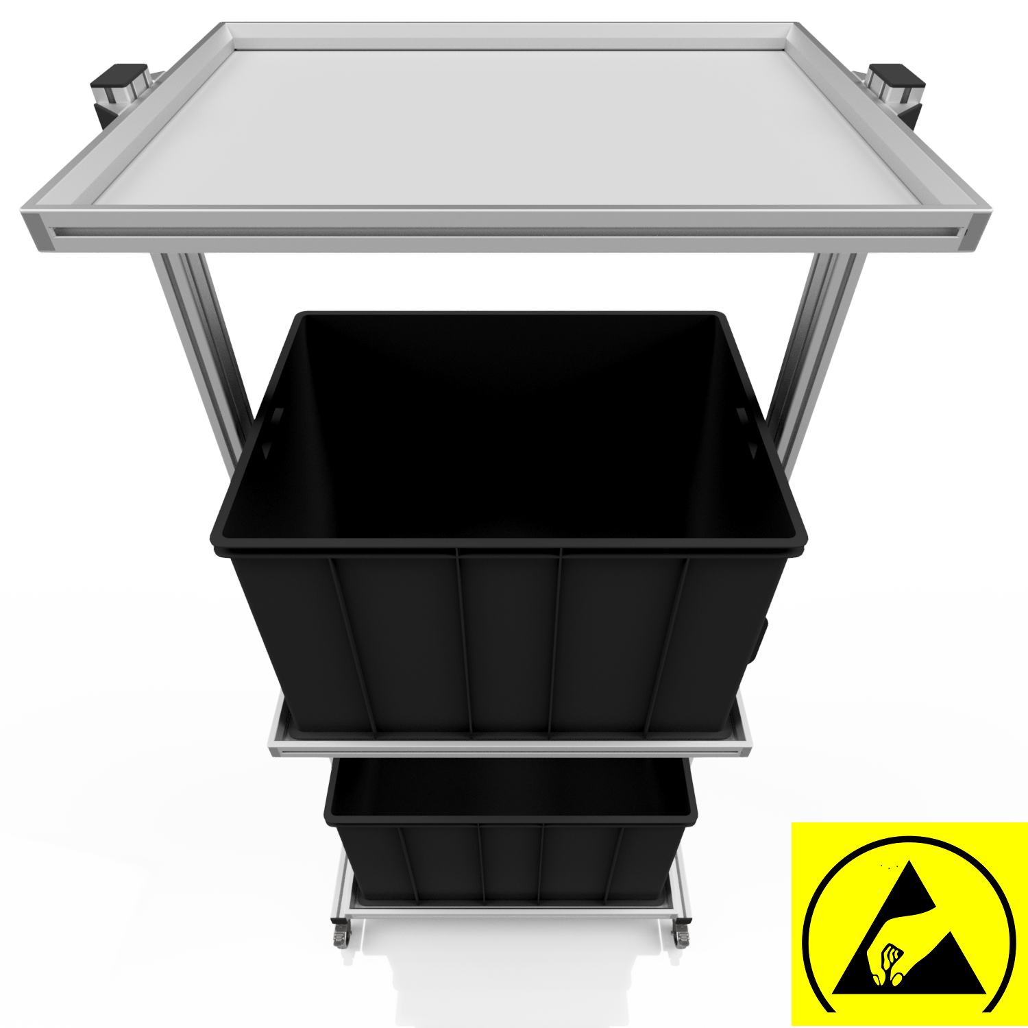 ESD Systemwagen für Eurobehälter 80 x 60 H 200 cm ohne Auszug 