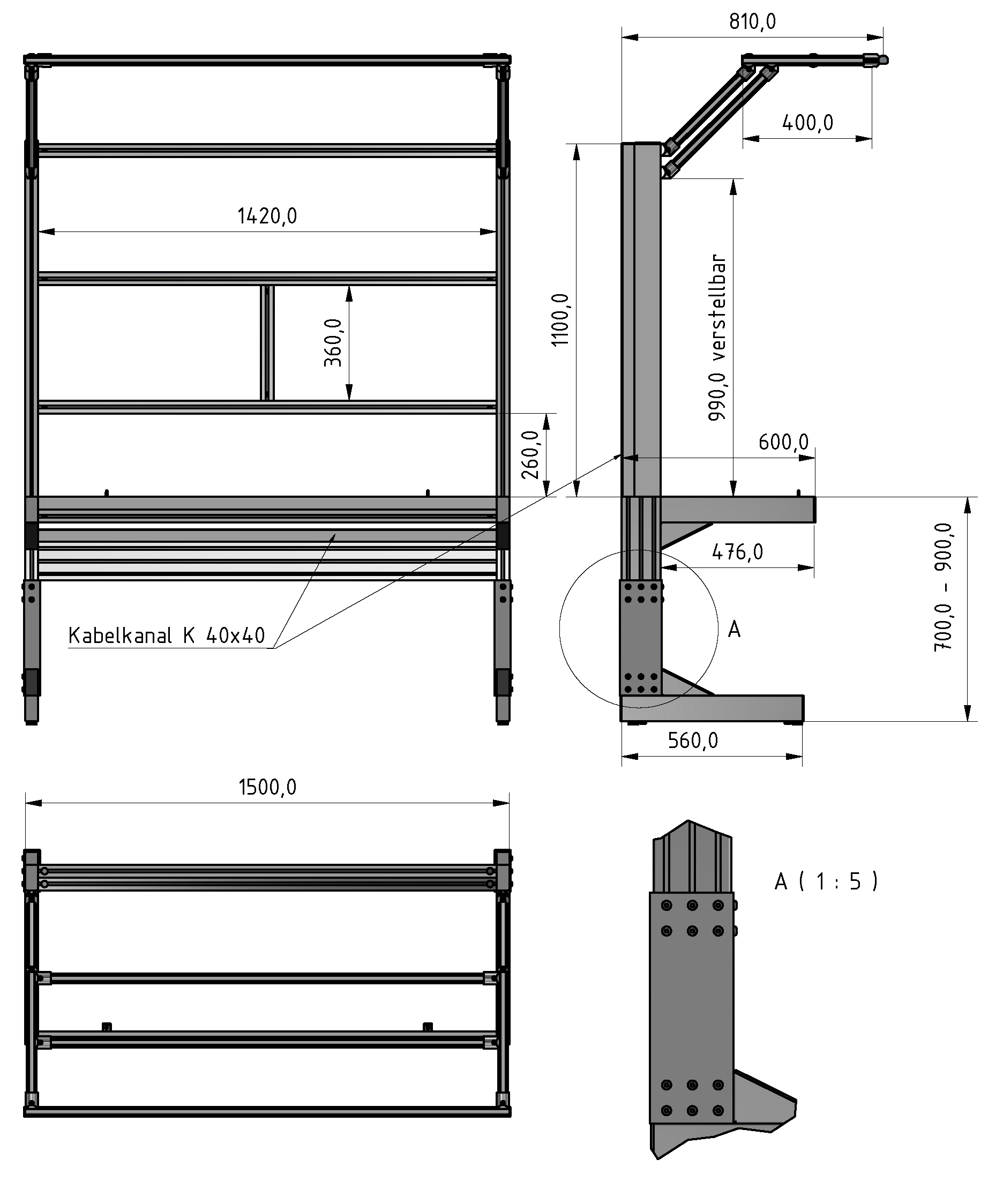 C Line  plus table frame