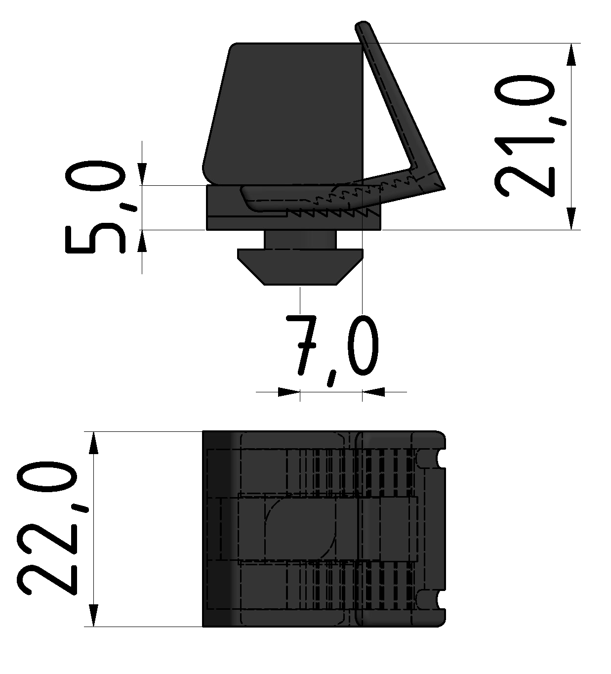 Klemmblock 830 PA, schwarz