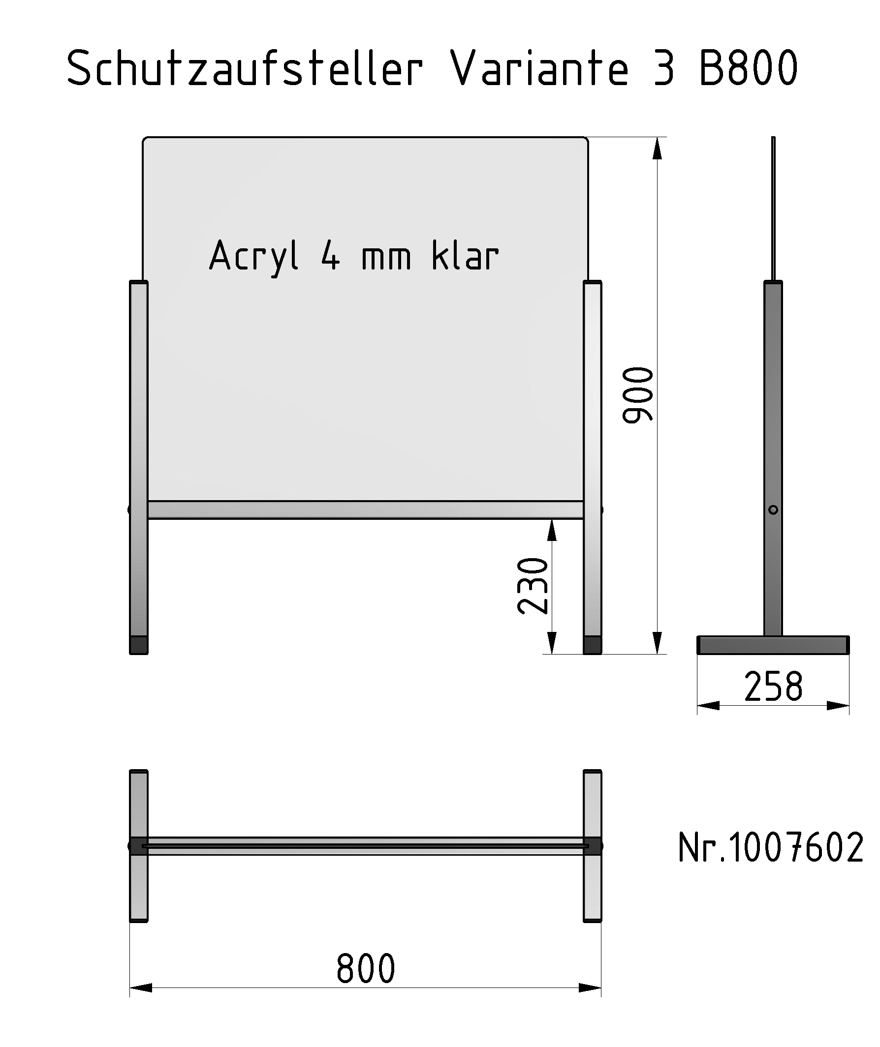 Schutzaufsteller Variante 3