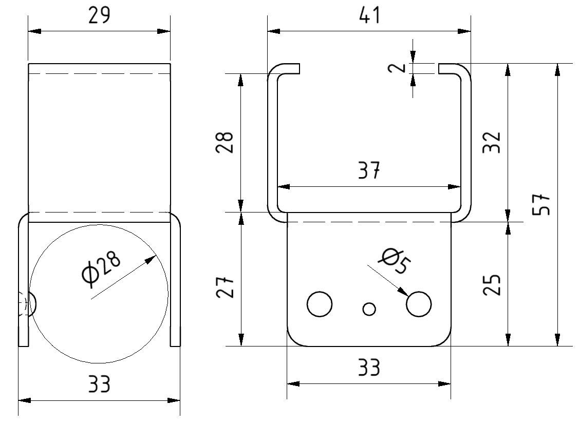 Rollenschienensabilisator 35-D28 St