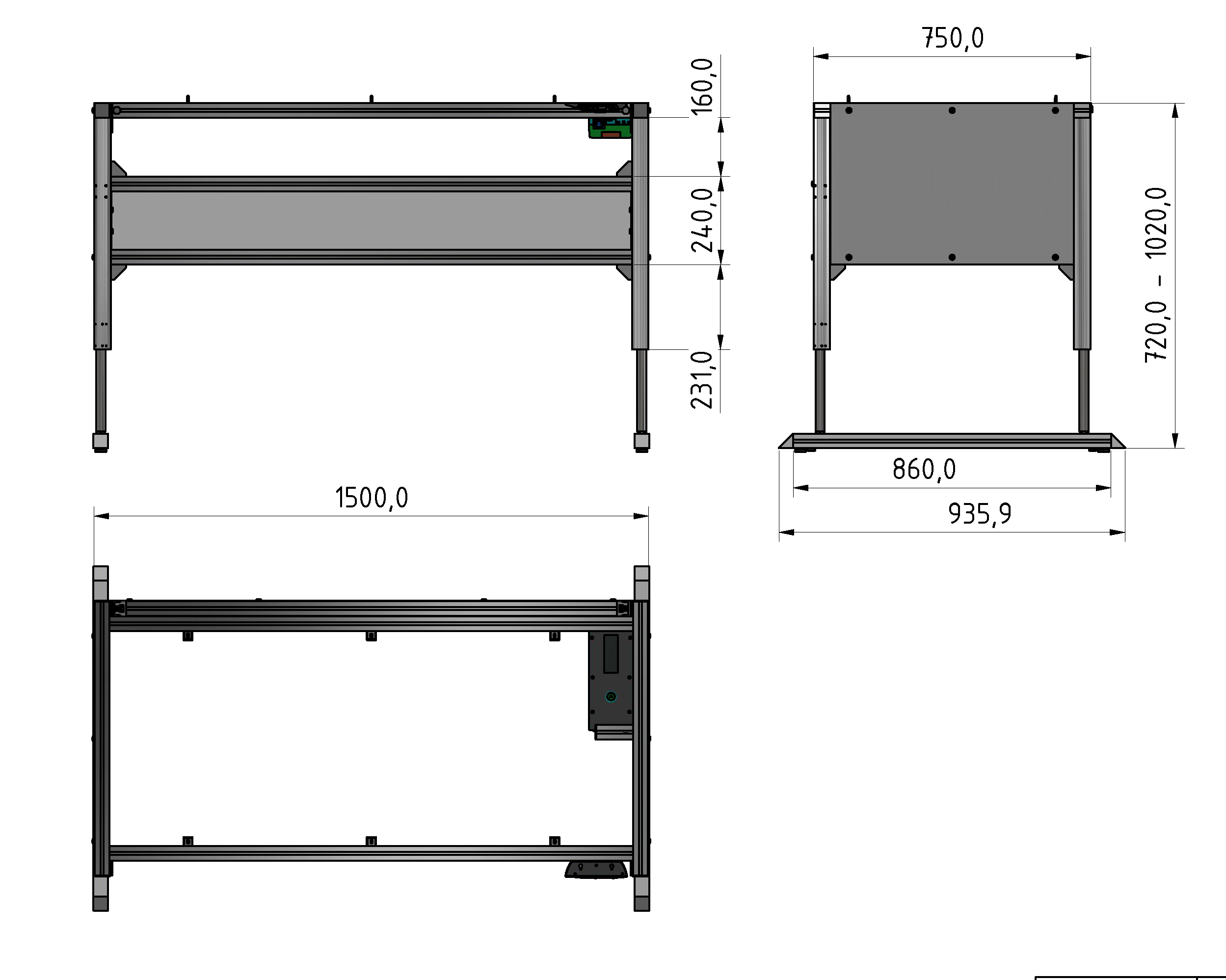 Basic Line ergo  table frame