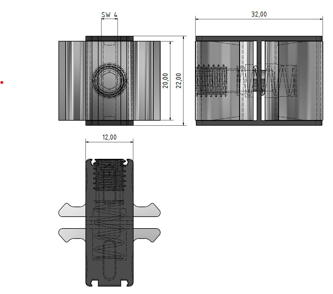 Parallel-Fastener 8, bright zinc-plated