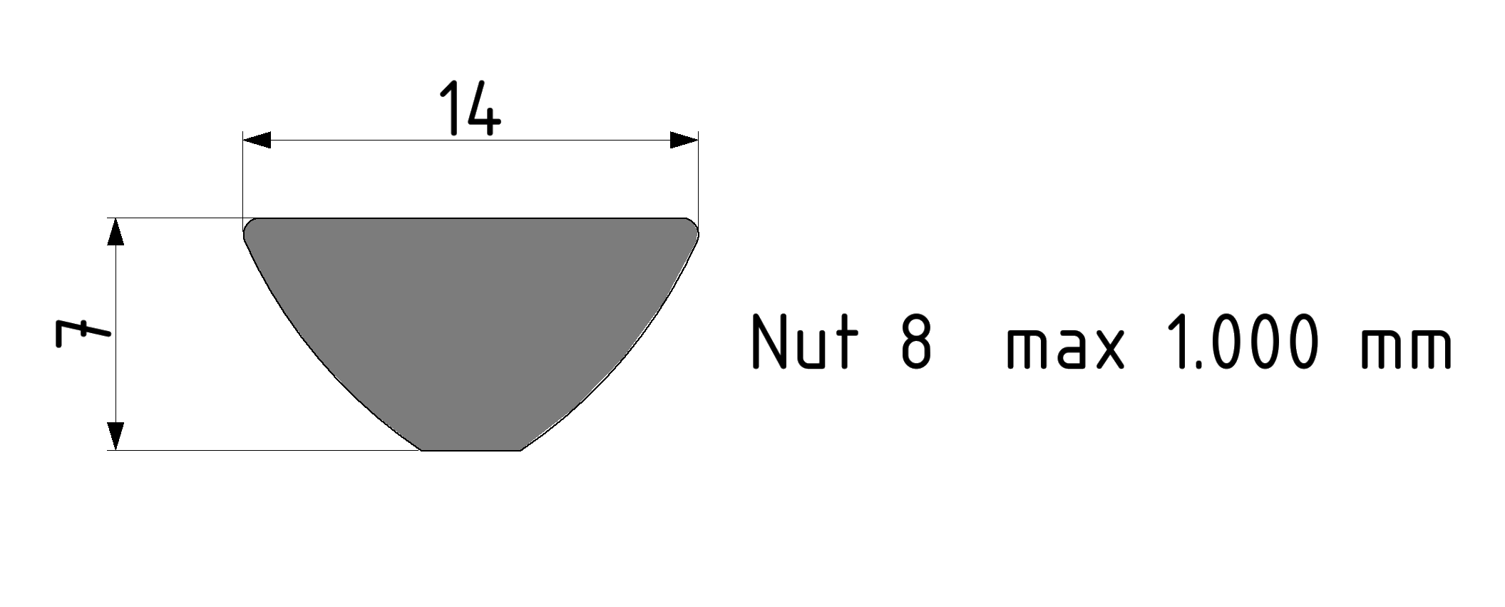 Profilstab 8 St, natur