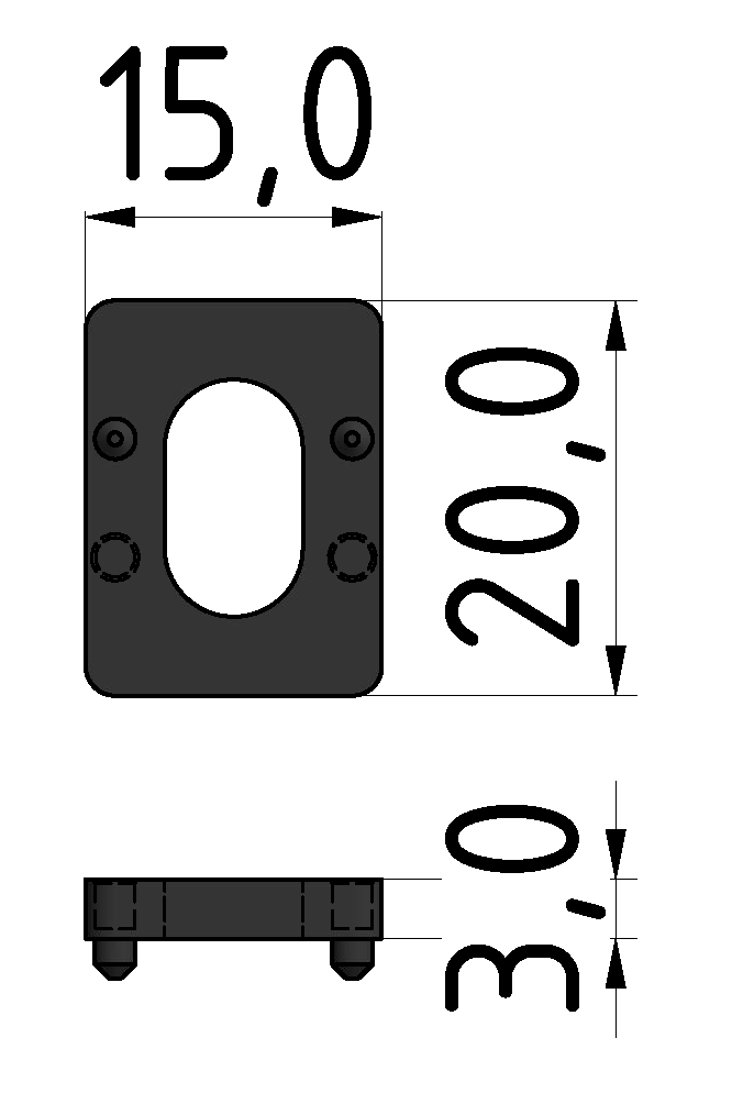 Klemmblock Distanzstück 8 3mm, schwarz