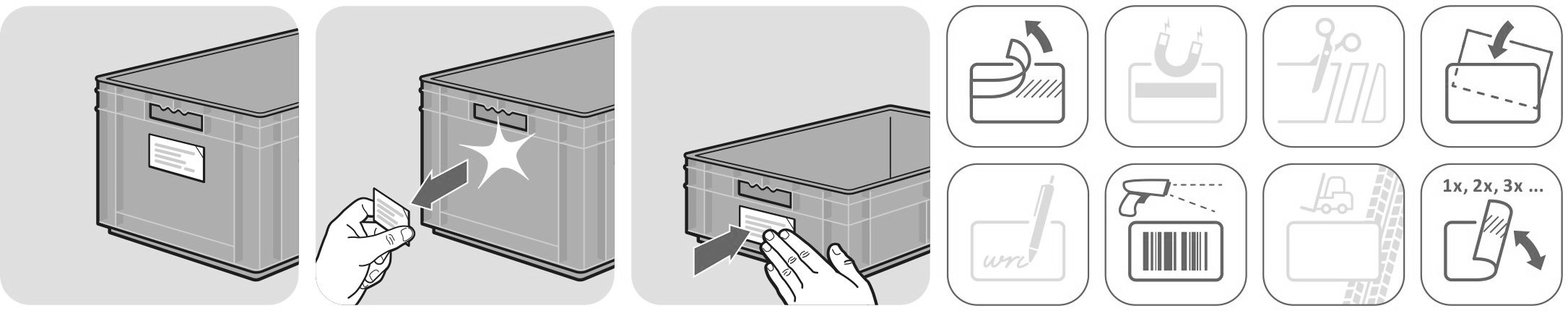 Selbstklebende KANBAN-Etikettenhalter 117 x 158