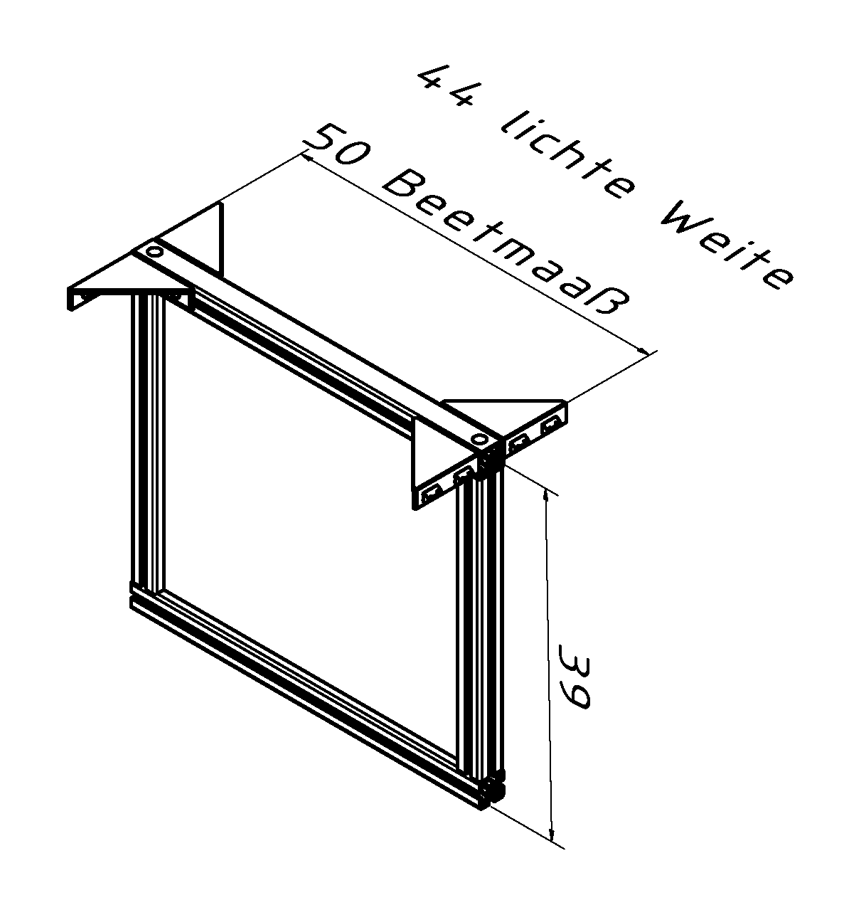 Zwischenwand  aluline  50 cm