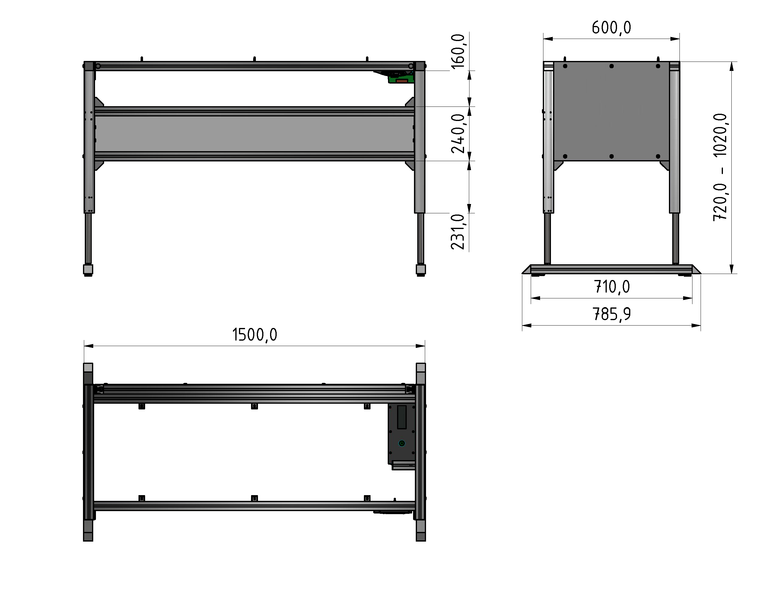 Basic Line ergo  table frame