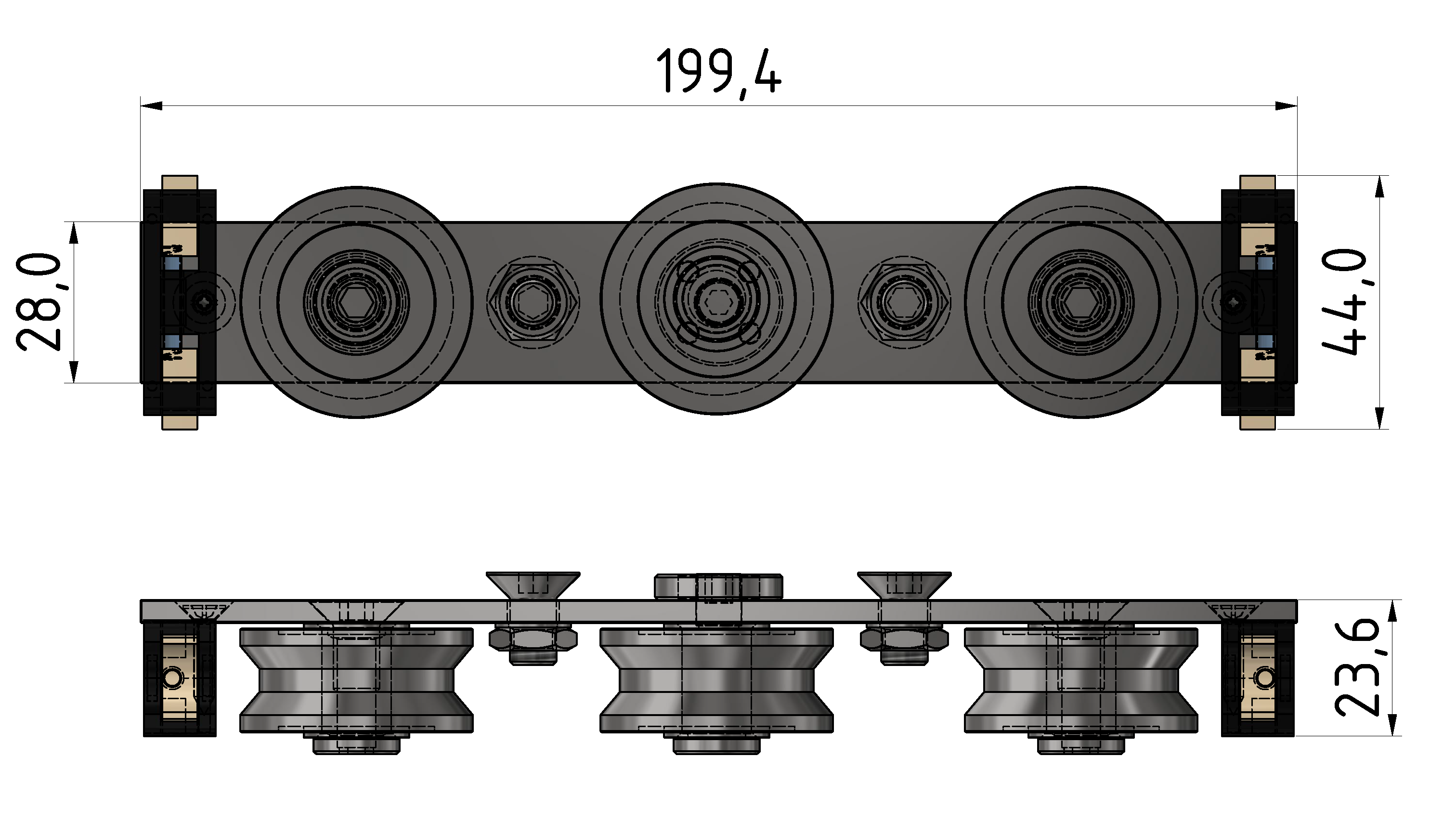 C-Rail, Bearing Set 8 D14 3R