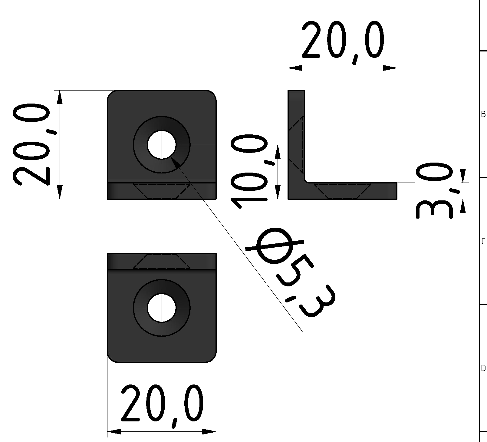 Angle Bracket 5 20, black