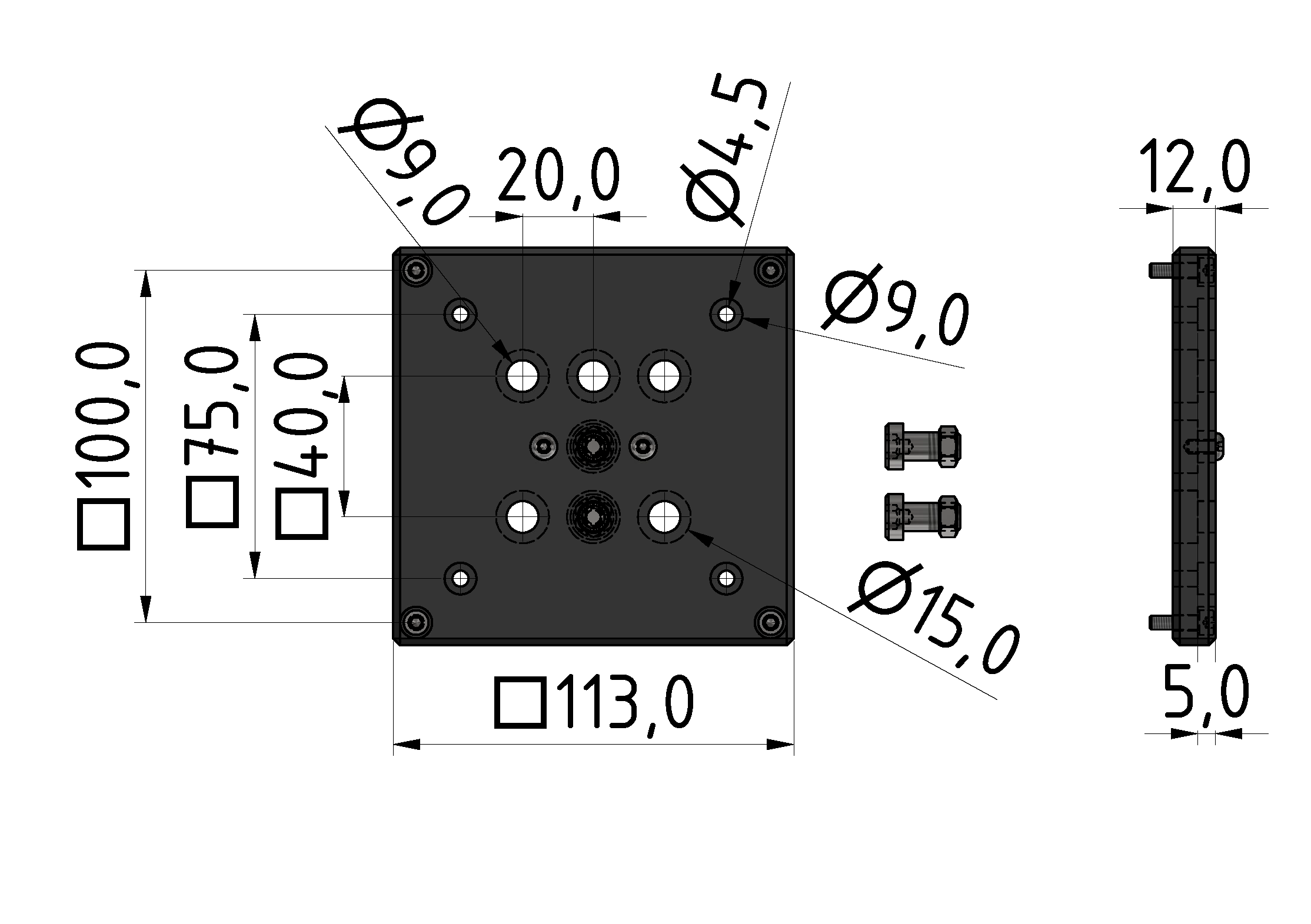 Monitoradapter, schwarz-8