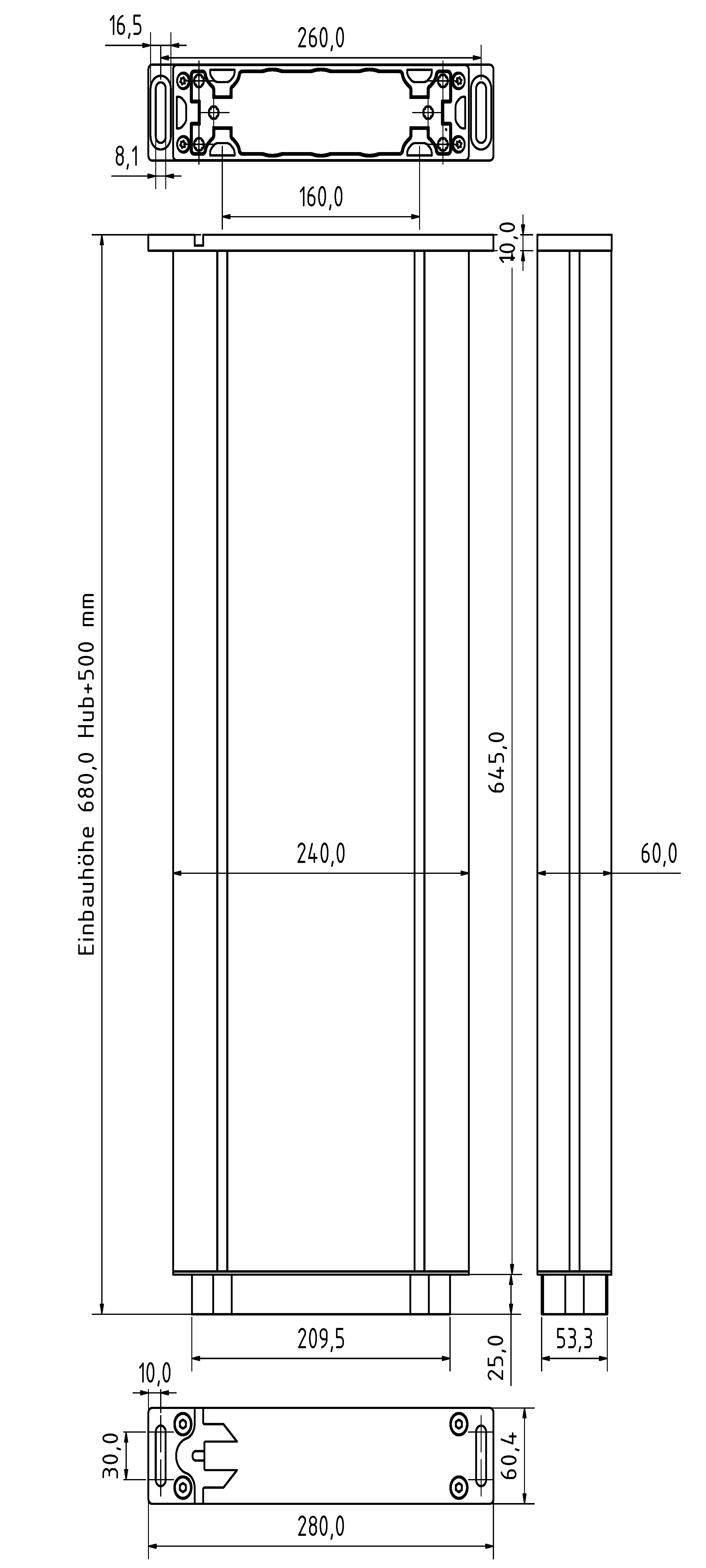 Teleskophubsäule  EL500-2000-9