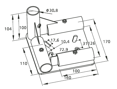 Mount corner plate, right version, black