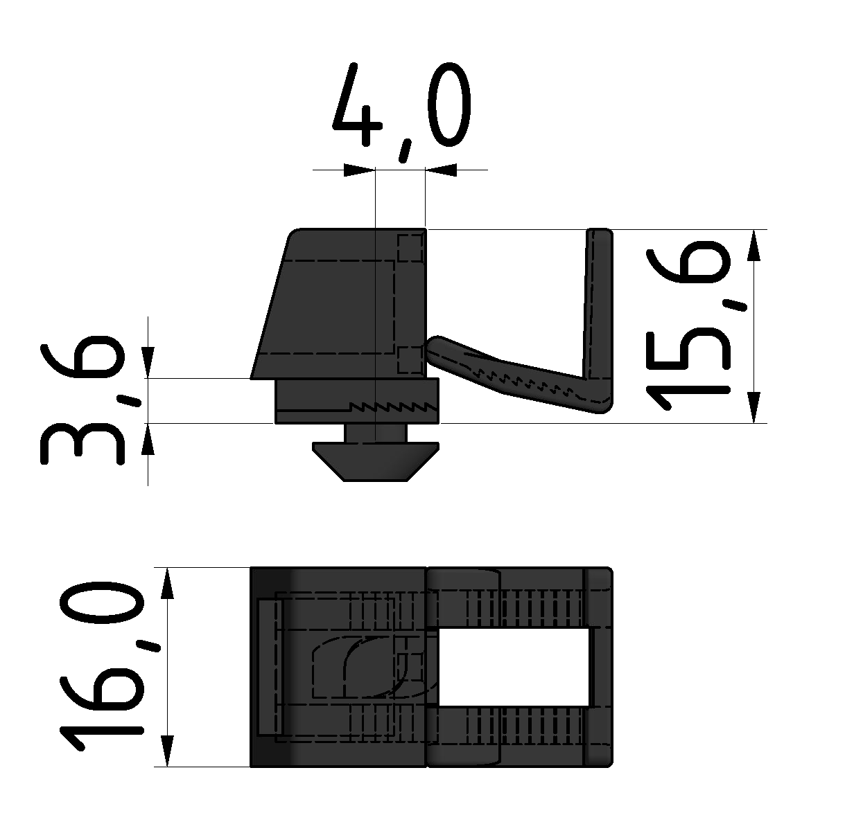 Klemm-Multiblock 5 PA, schwarz