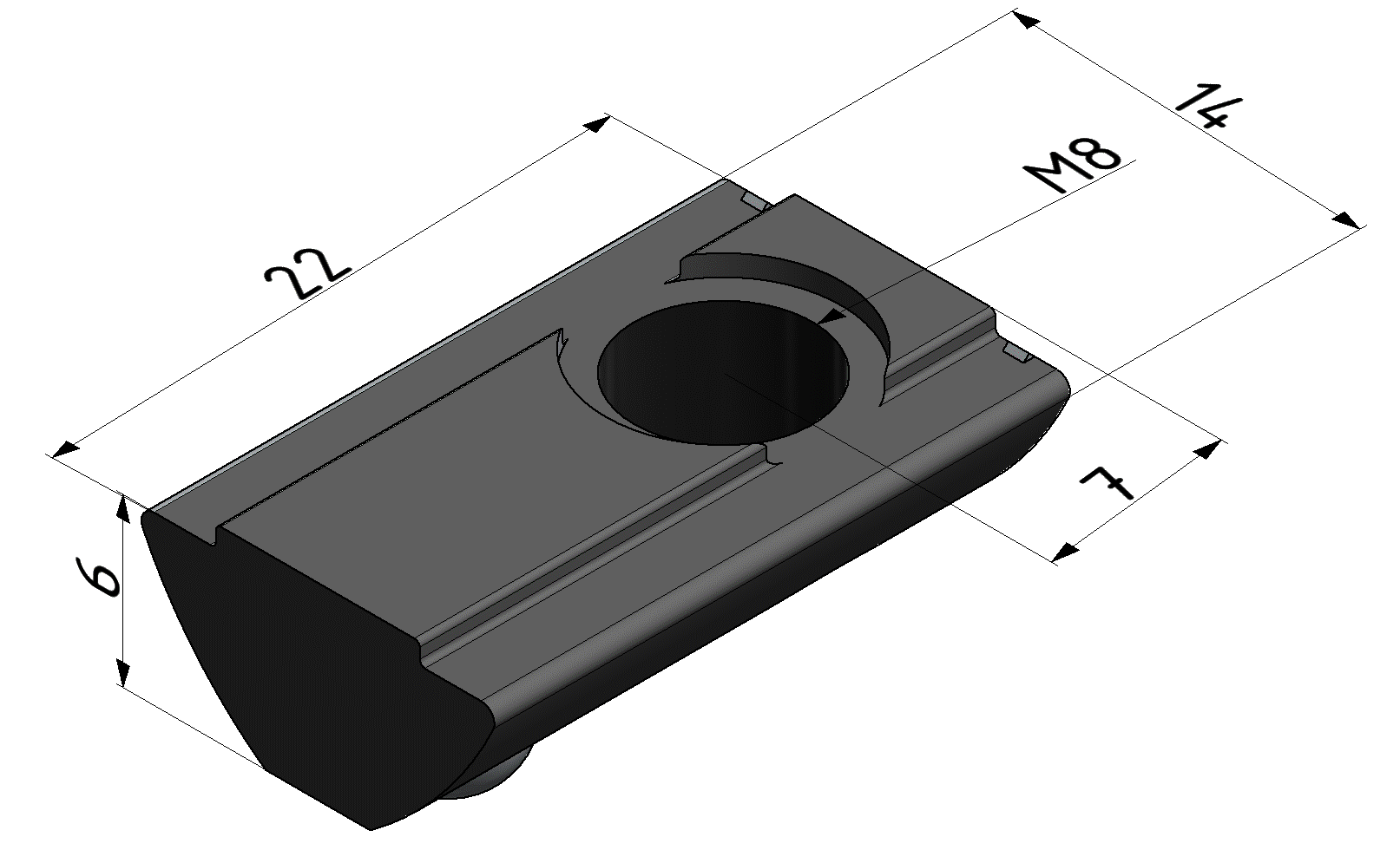 Nutenstein V 8 ESD St M8, verzinkt