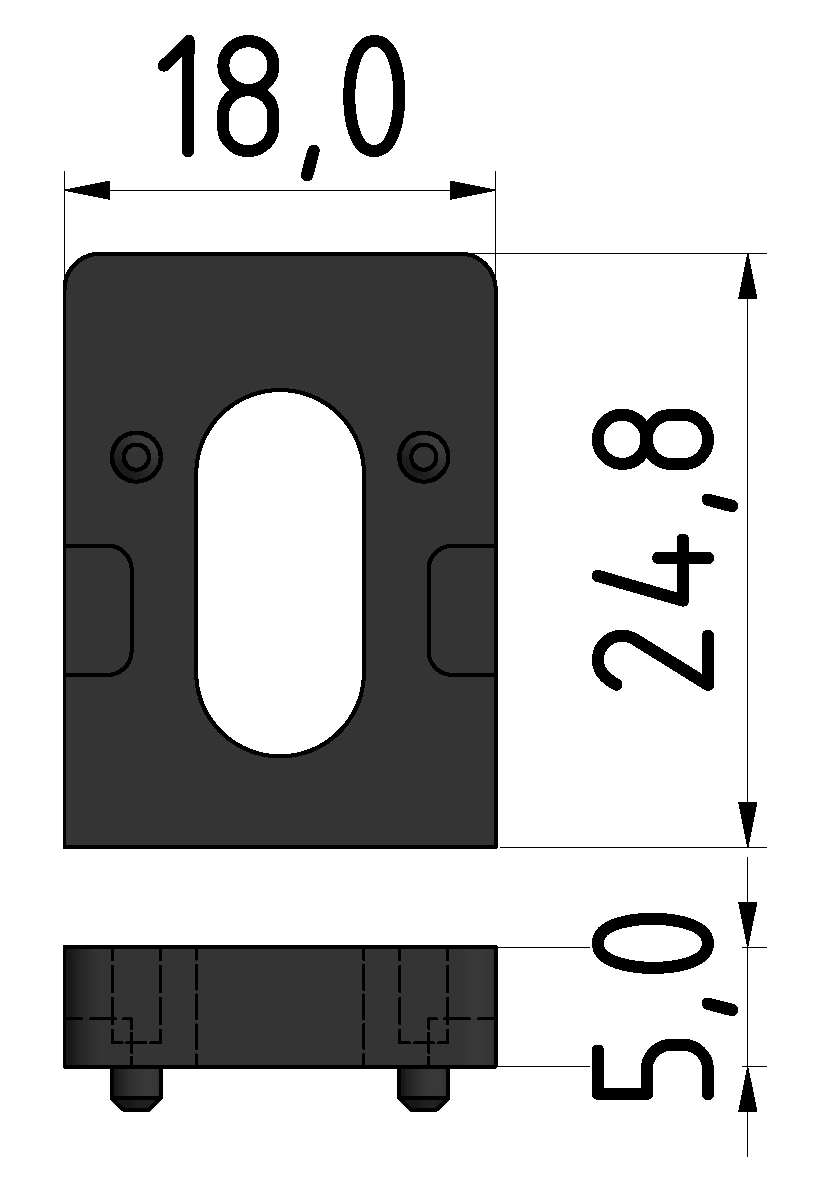 Uniblock Distanzstück 830 5mm, schwarz