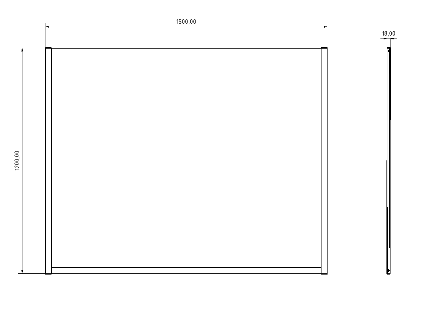 White Board 1500x1200 magnetisch