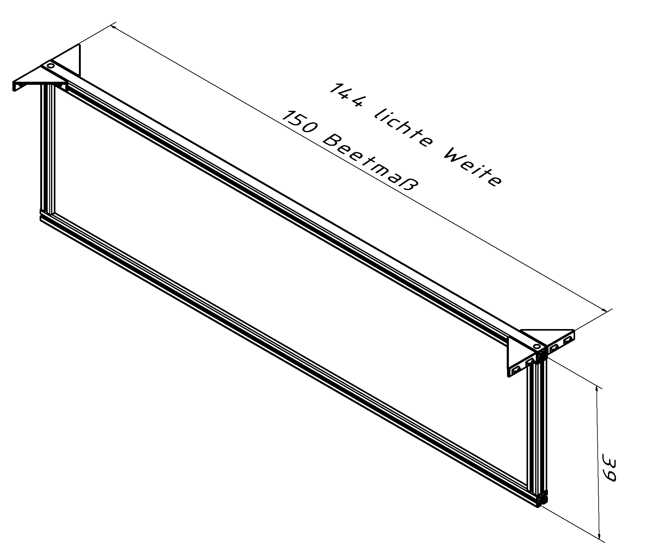 Zwischenwand  aluline  150 cm