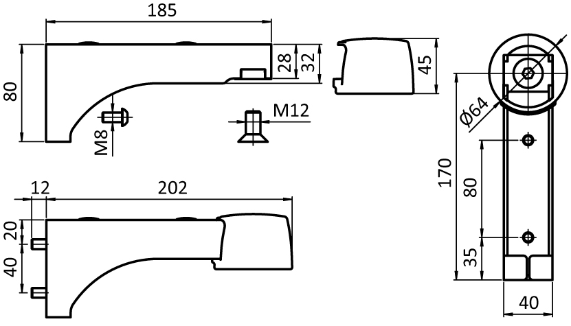 Rollensockel 8 80x40