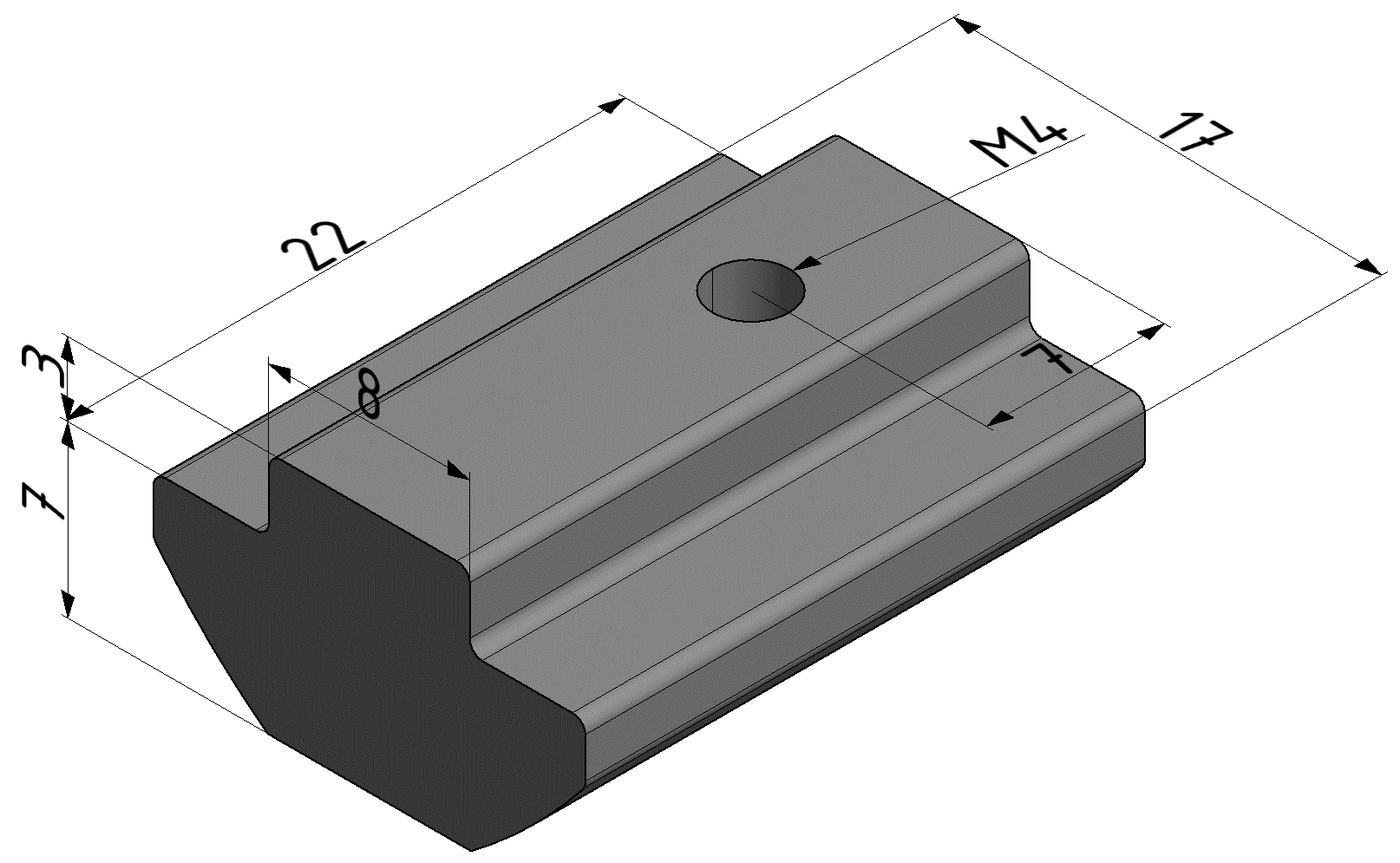 T-Slot Nut 8 St M4, heavy, bright zinc-plated