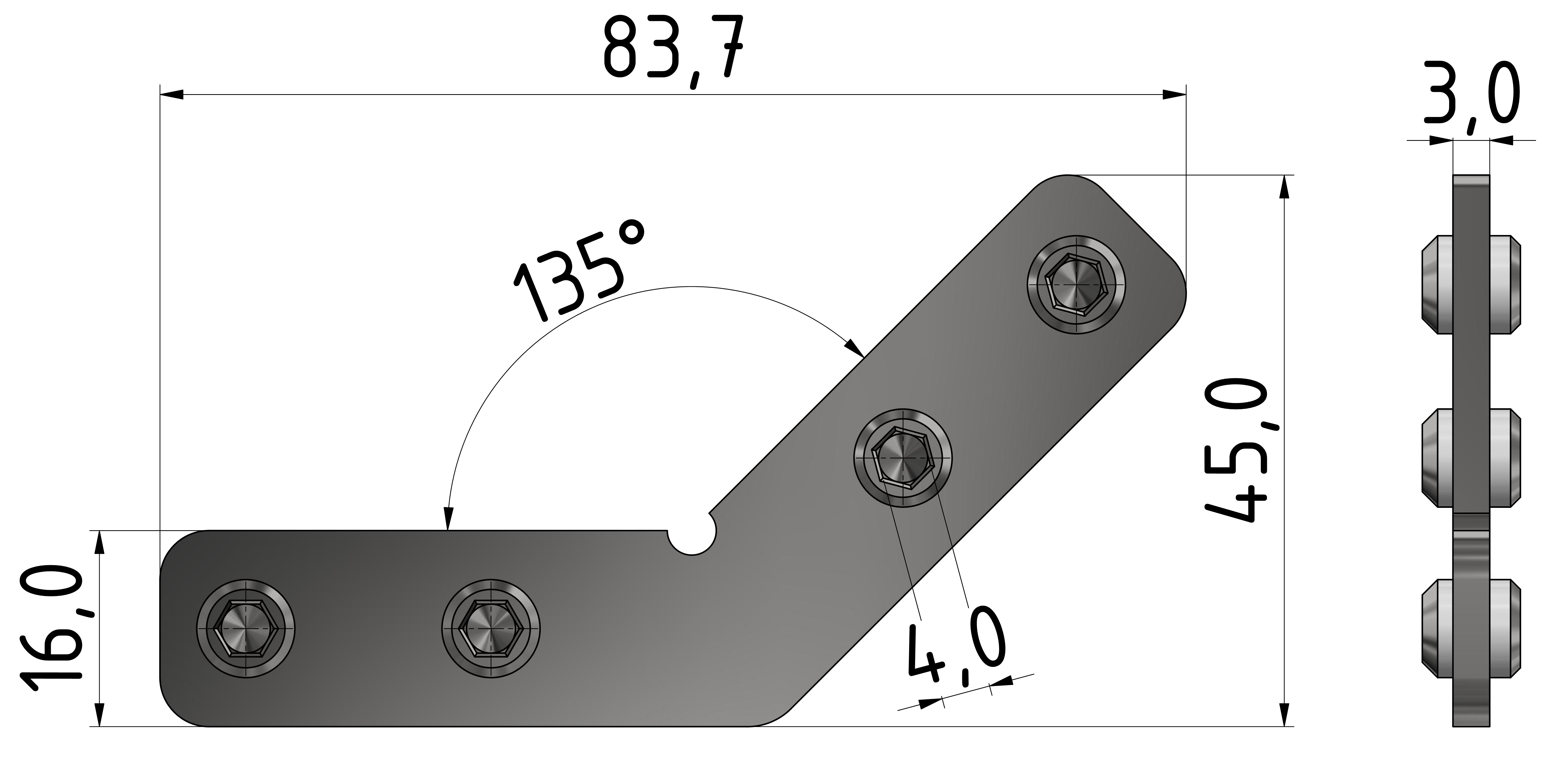 Gehrungsverbinder 45°, verzinkt-8